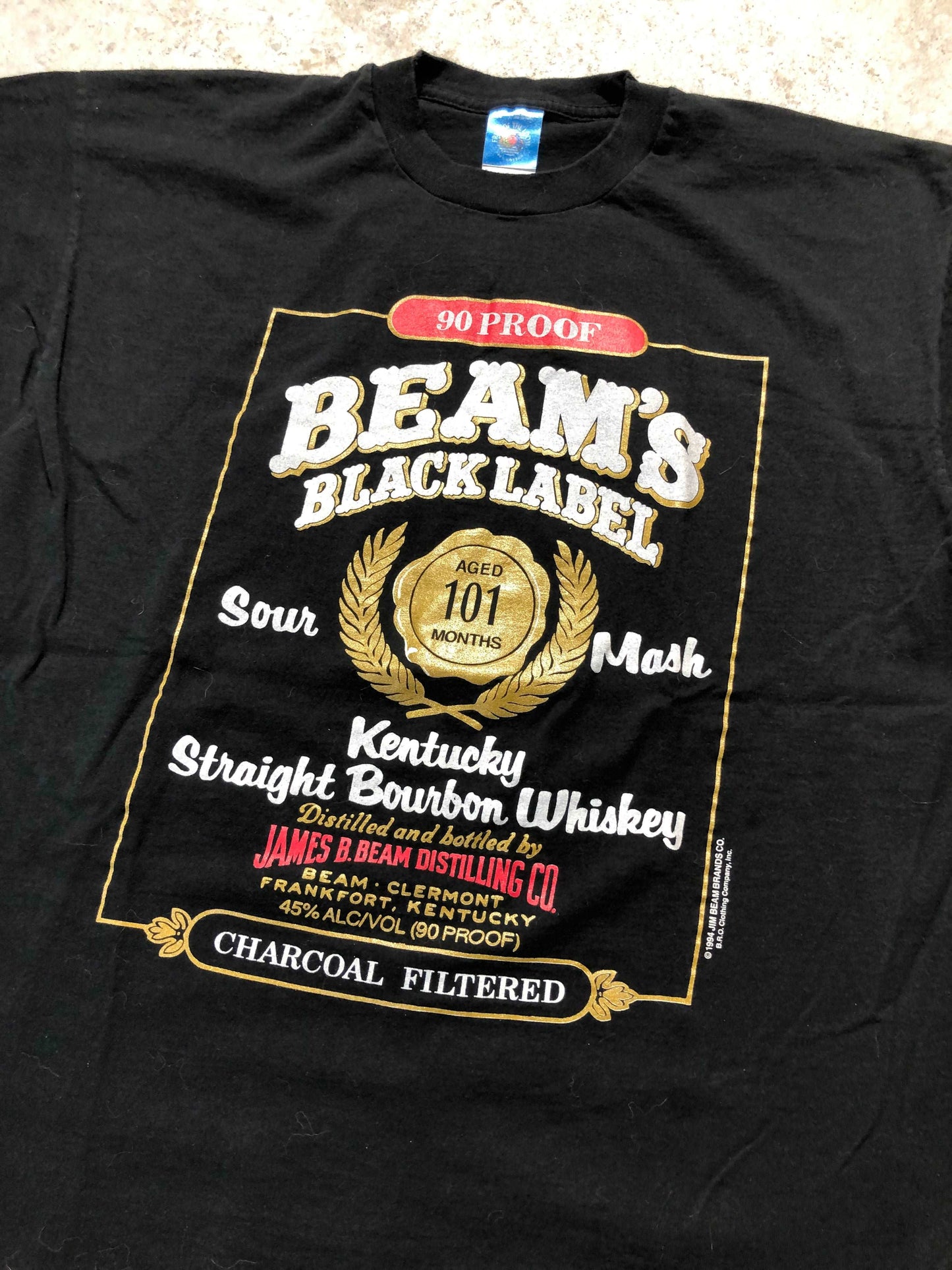 1994 Jim Beam Black Label Whisky Tee (X-Large), Tee - Vintage64.com