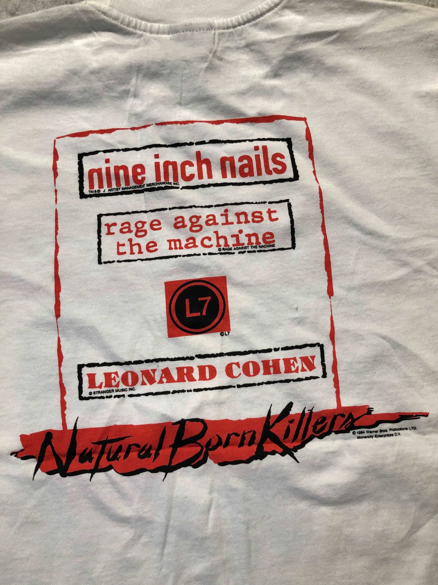 1994 Natural Born Killers Movie Promo Tee famous Bands (Large), Tee - Vintage64.com