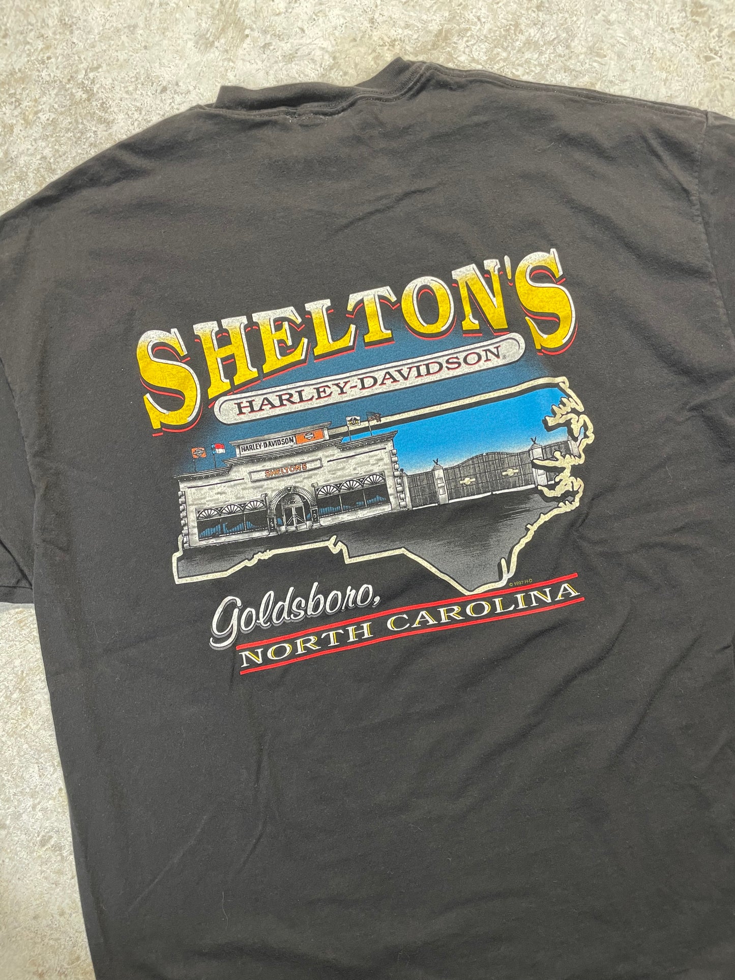 1997 Shelton’s Harley Davidson North Carolina (XL), Tee - Vintage64.com