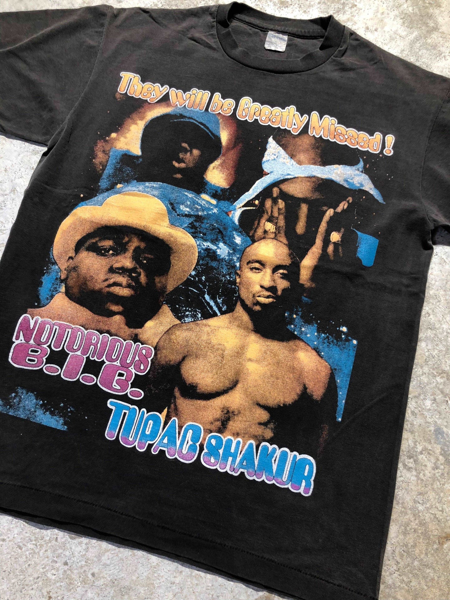 90s Tupac and B.I.G. Rapper Tee Bay Club Tag (Large), Tee - Vintage64.com