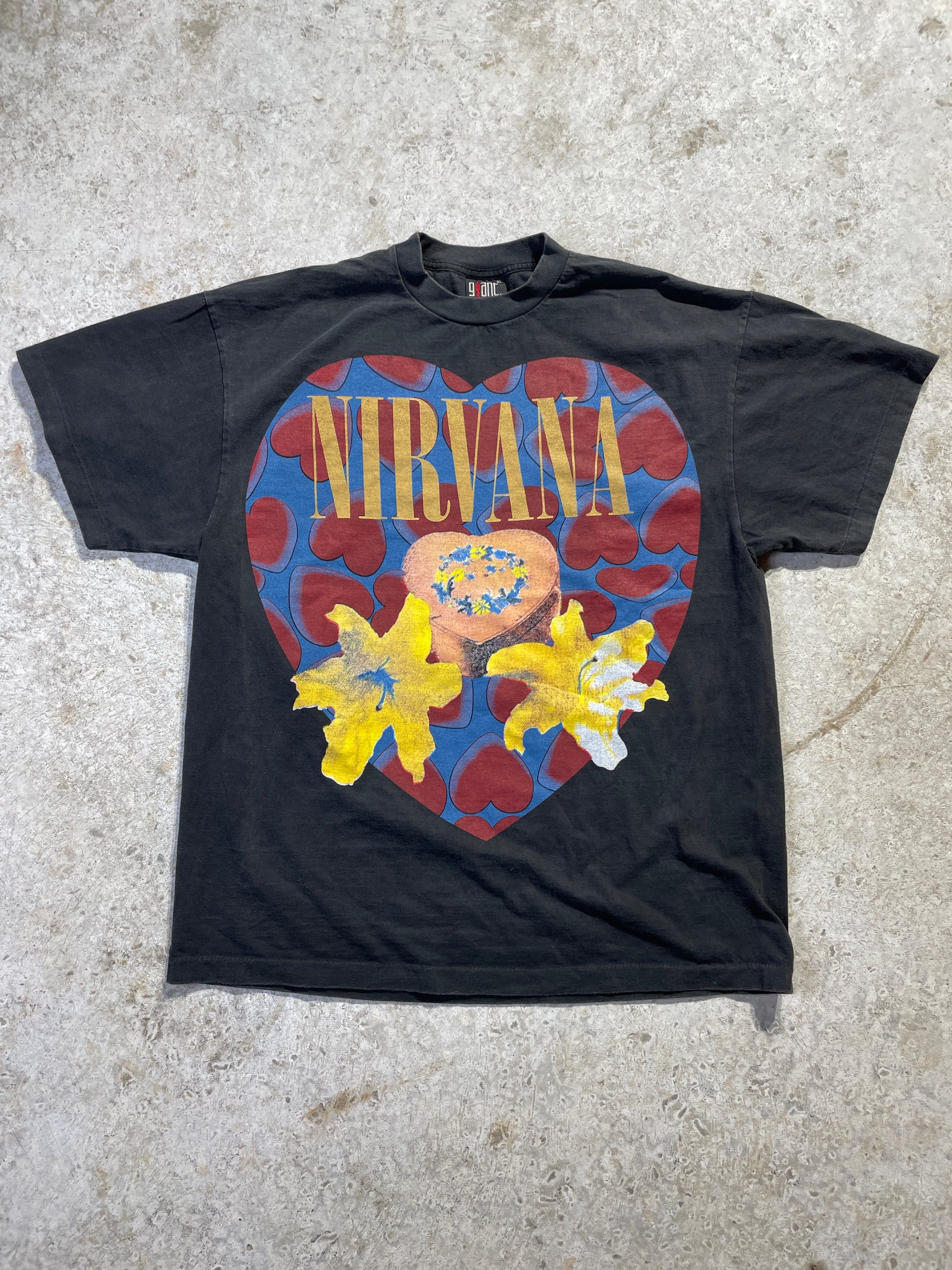 90s Nirvana Heart Shape Box Tee (X-Large)