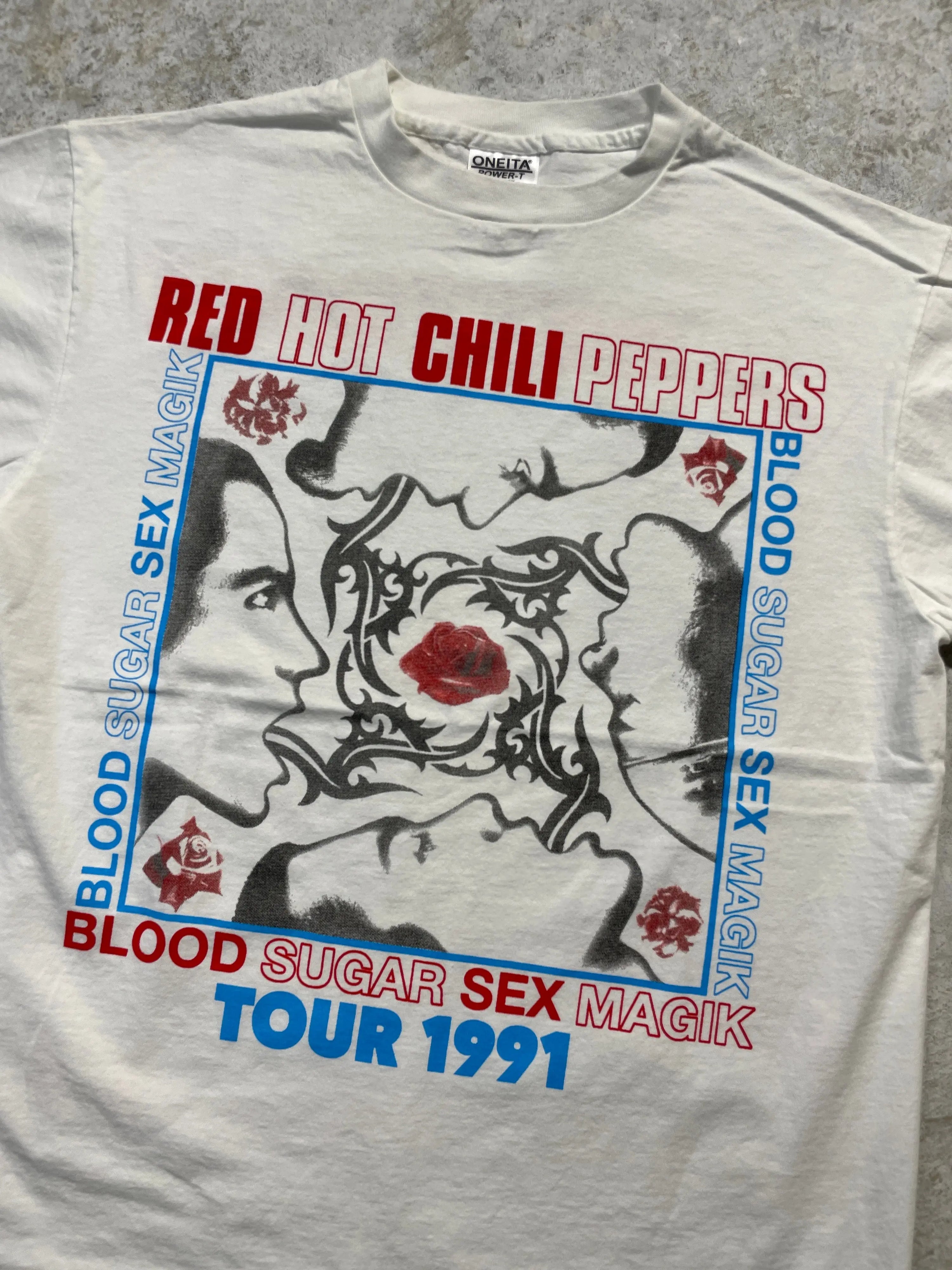 1991 Red Hot Chili Peppers / Nirvana / Pearl Jam Tour Tee (Large) Tee - Vintage64.com - []