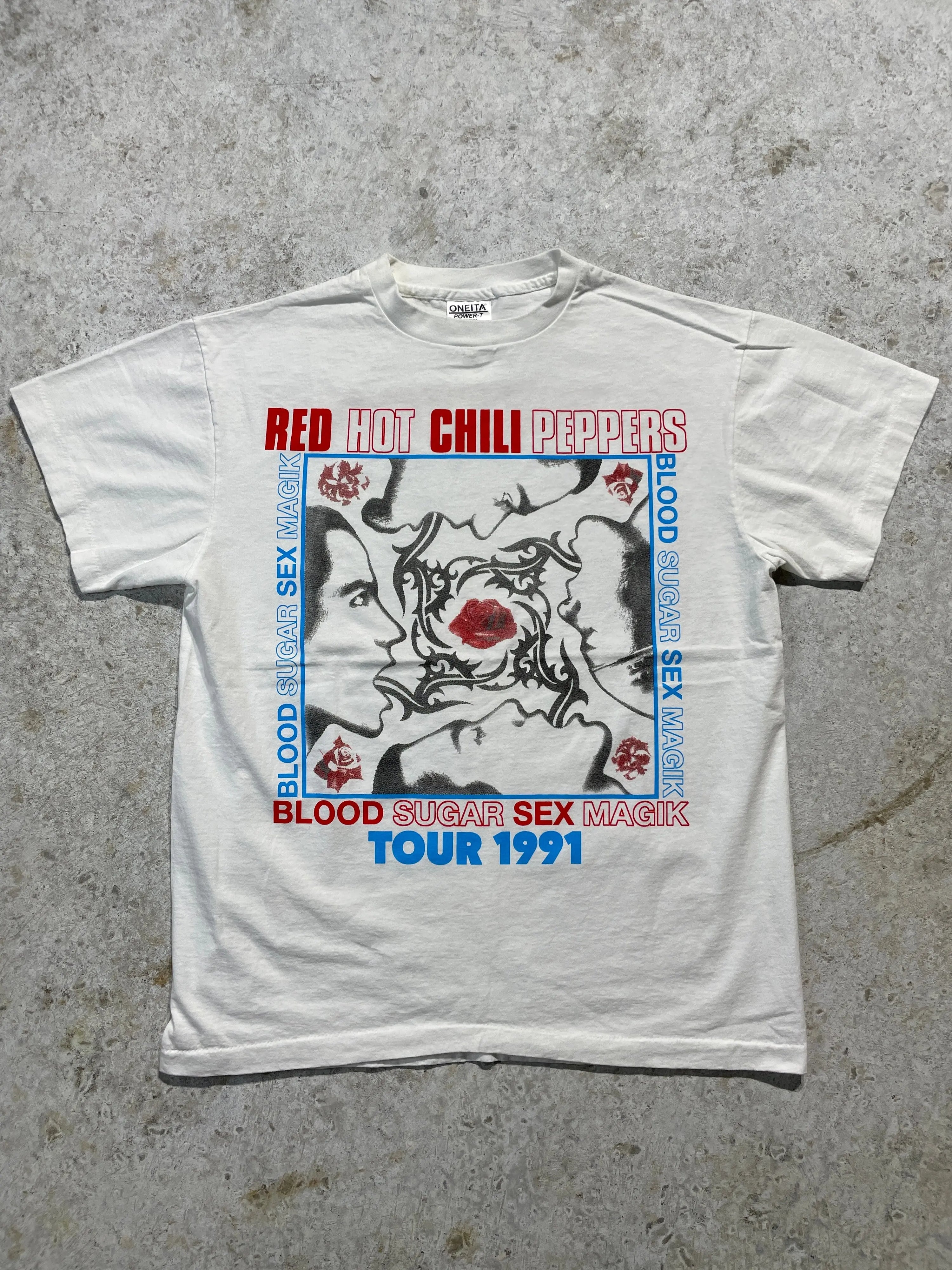 1991 Red Hot Chili Peppers / Nirvana / Pearl Jam Tour Tee (Large) Tee - Vintage64.com - []