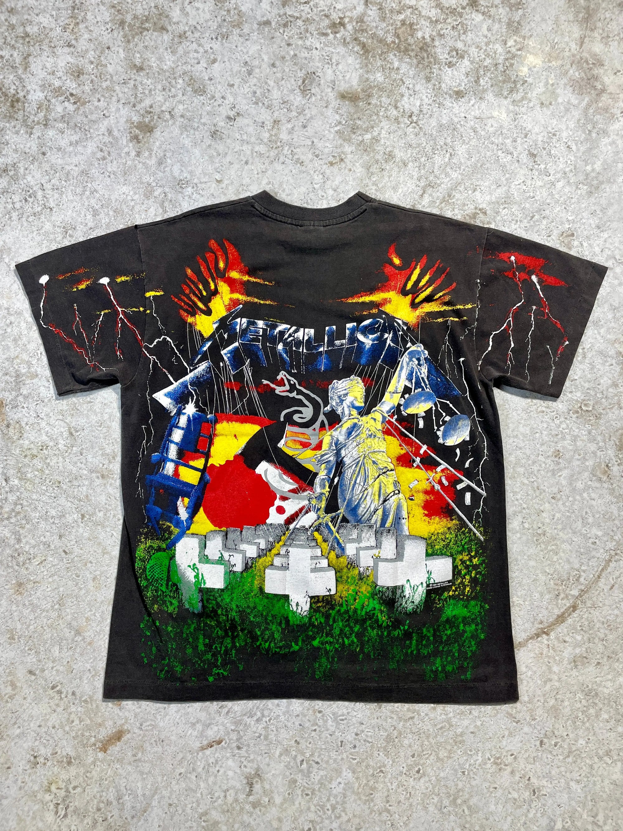 1991 Metallica All Over Print Band Tee (X-Large) - Tee - Vintage - Vintage64