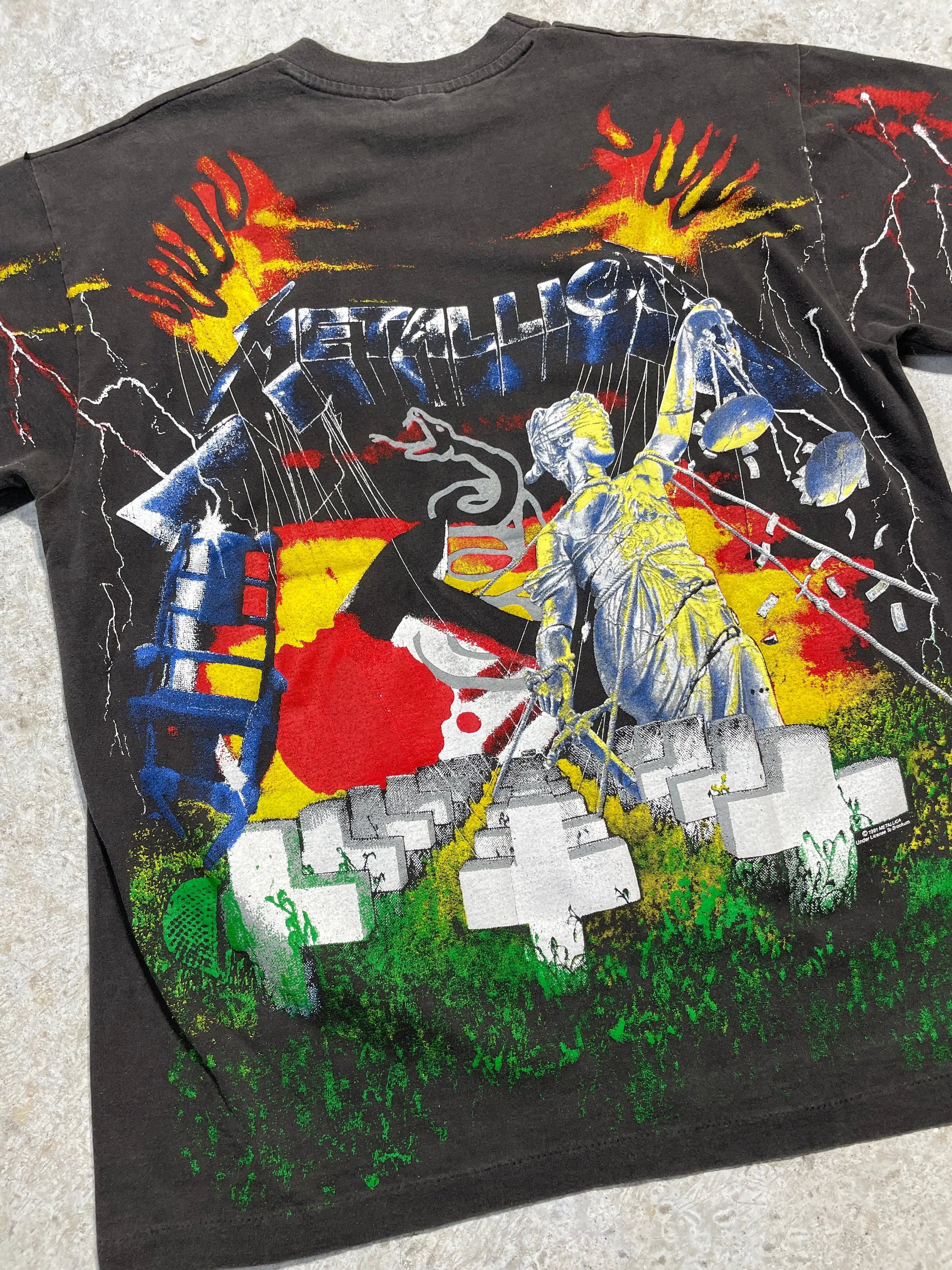 1991 Metallica All Over Print Band Tee (X-Large) - Tee - Vintage - Vintage64