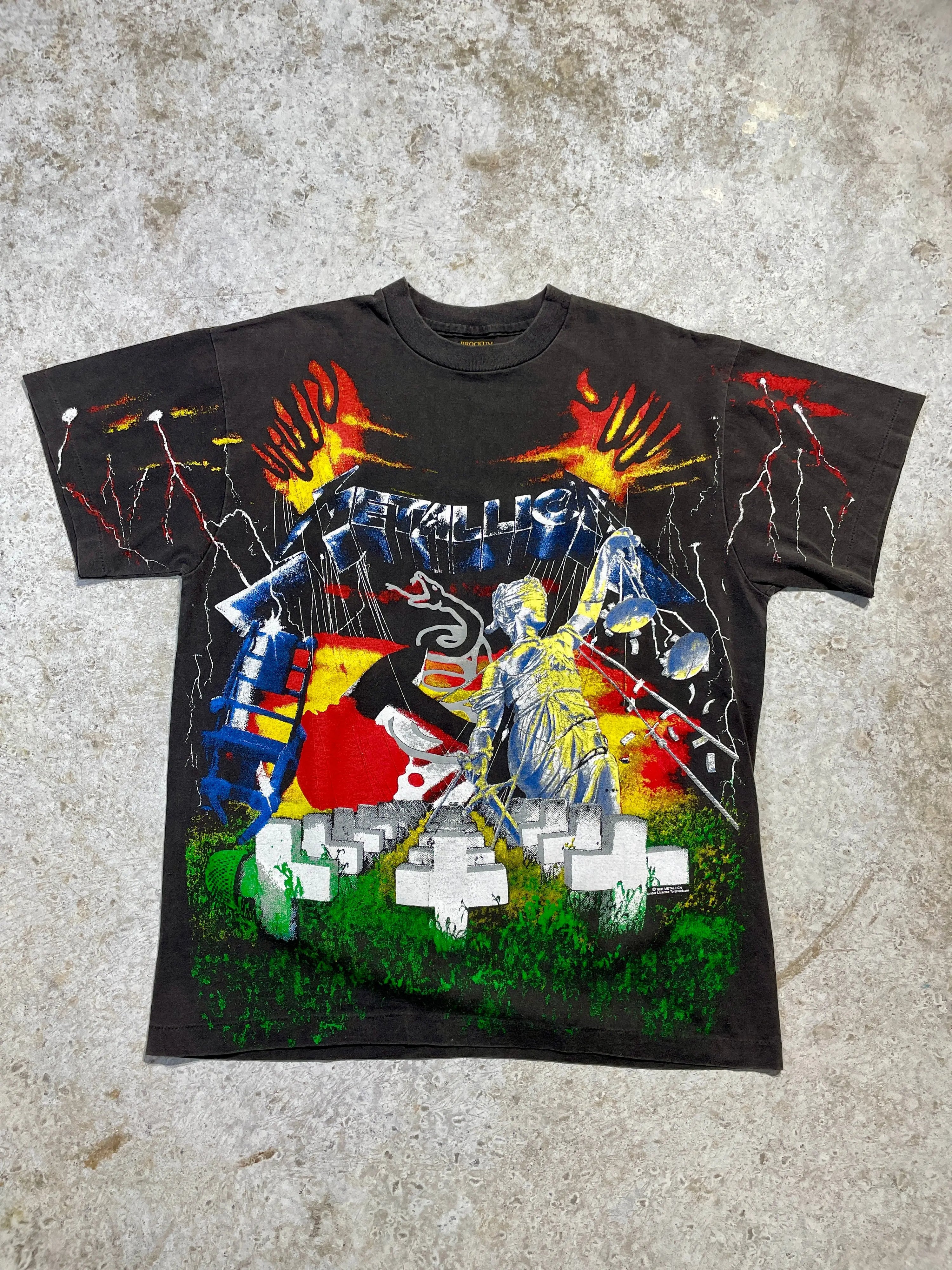 1991 Metallica All Over Print Band Tee (X-Large) - Tee - Vintage - Vintage64