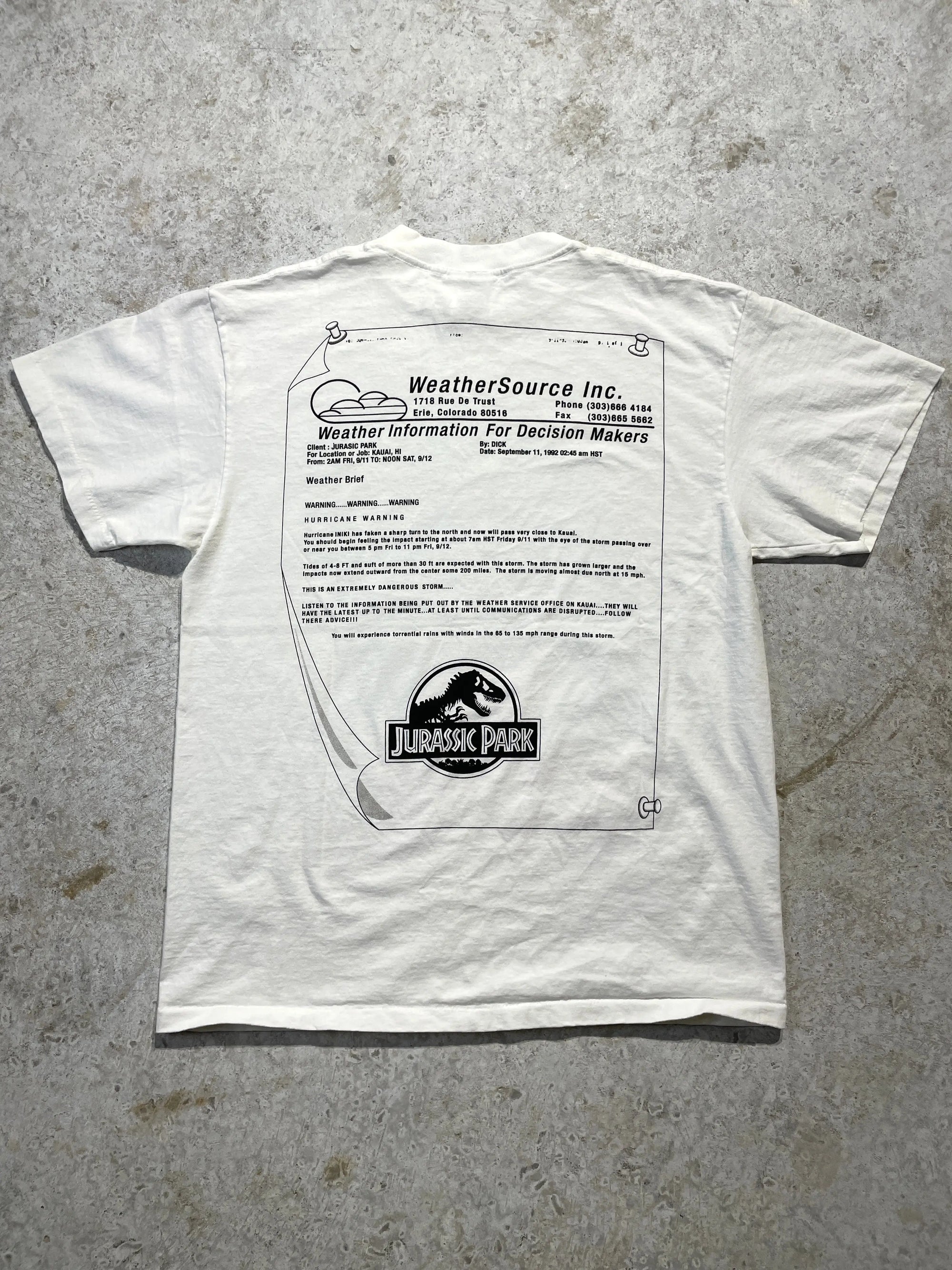 1992 Kauai Survivor Jurasic Park Tee (Large) Vintage64
