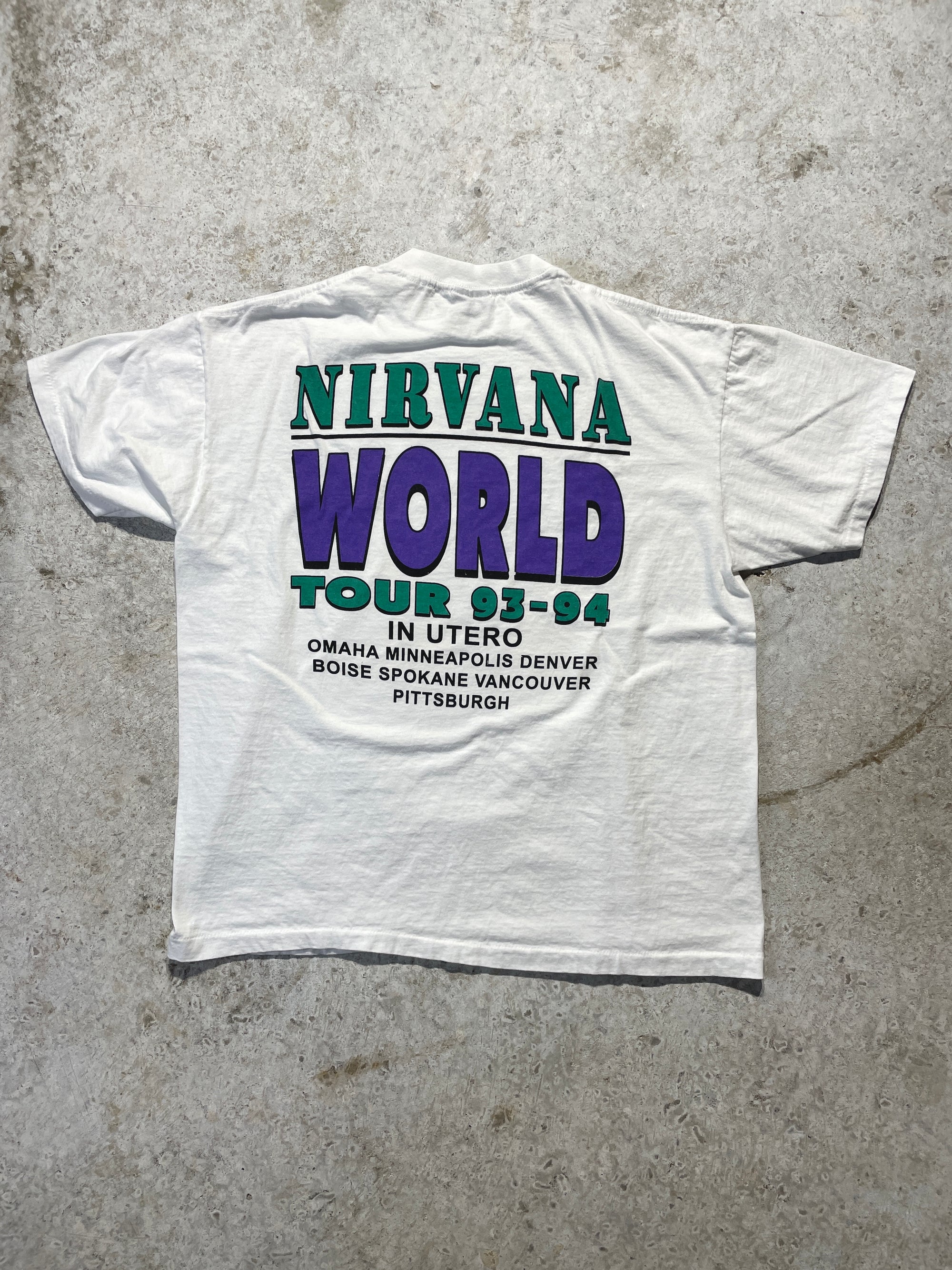 1993 Nirvana World Tour Tee (X-Large) - Tee - Vintage - Vintage64