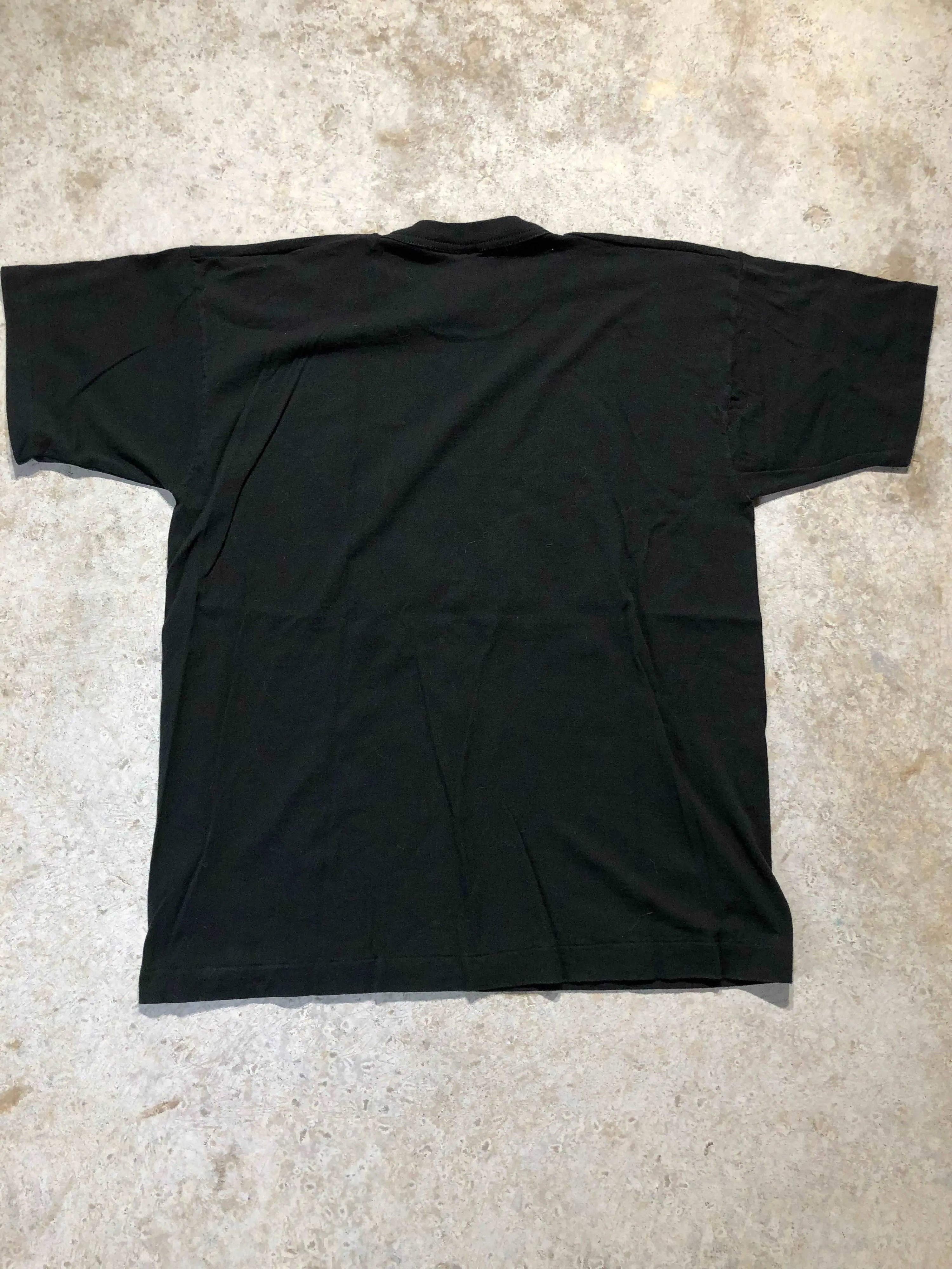 Back of a vintage black X-Large 1994 Jim Beam Black Label Whisky single stitch graphic tee.