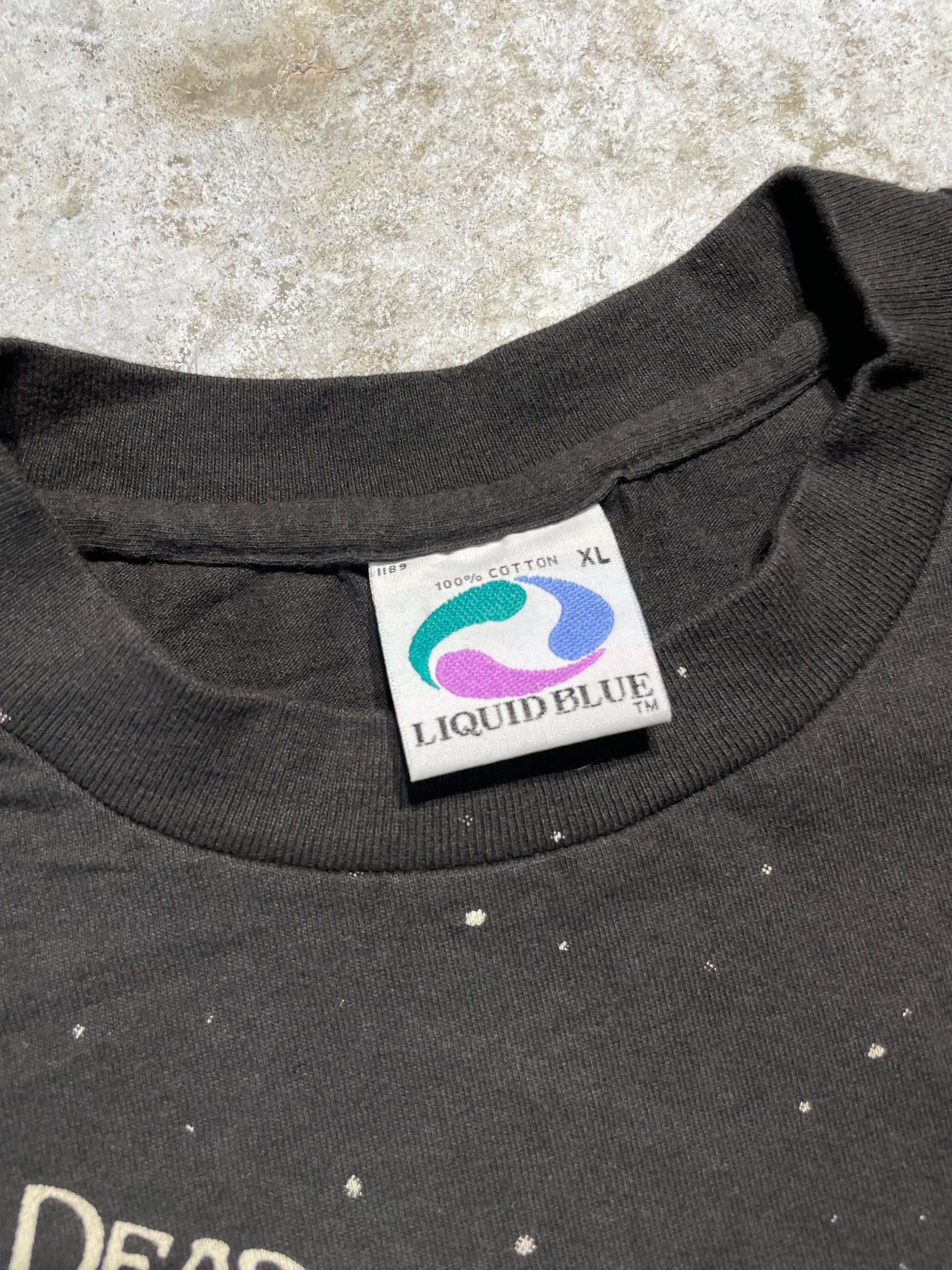 Vintage black Grateful Dead "Standing on the Moon" XL tee with Liquid Blue tag.