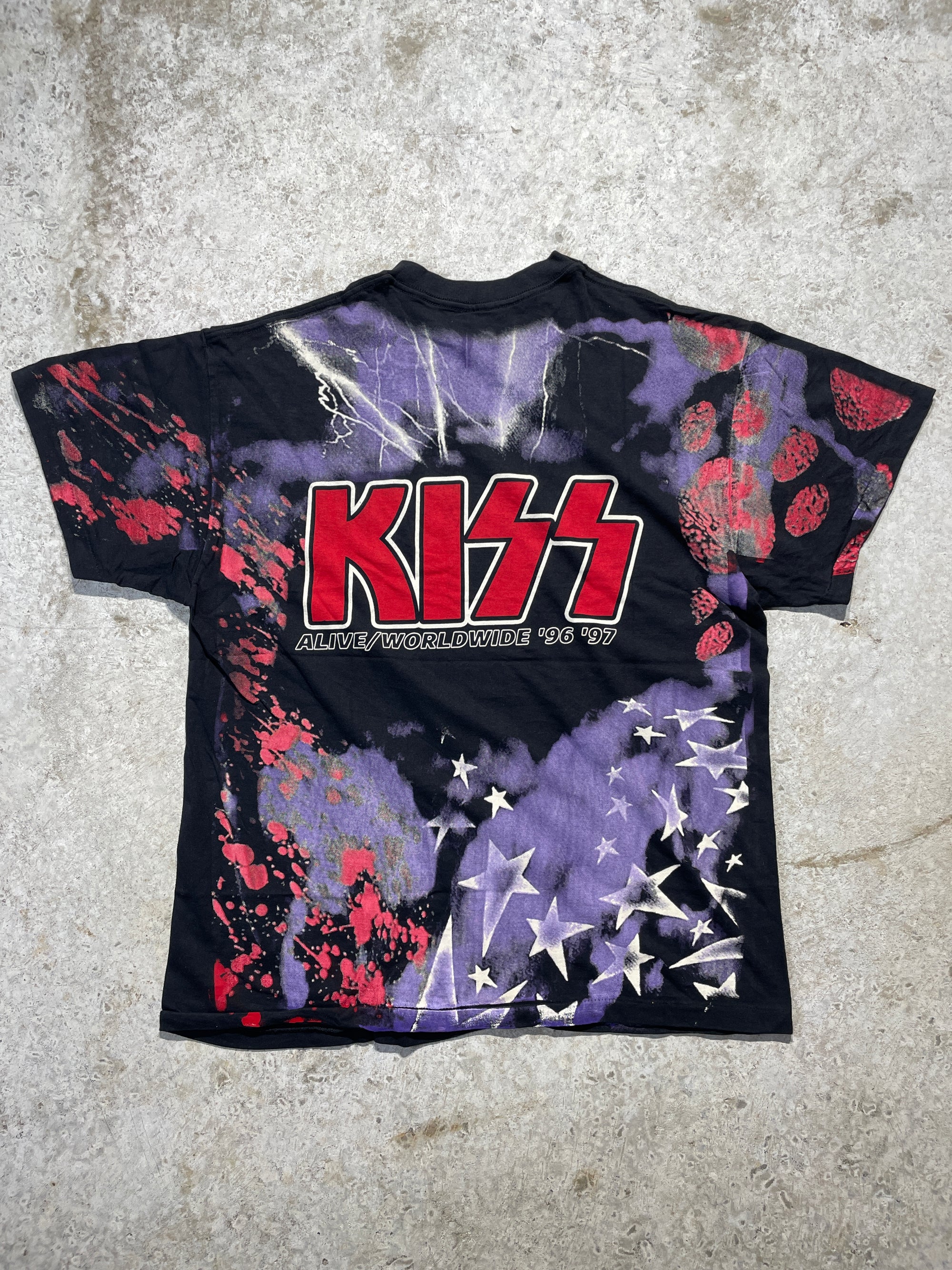 1996 KISS Band All Over Print Tee (X-Large)