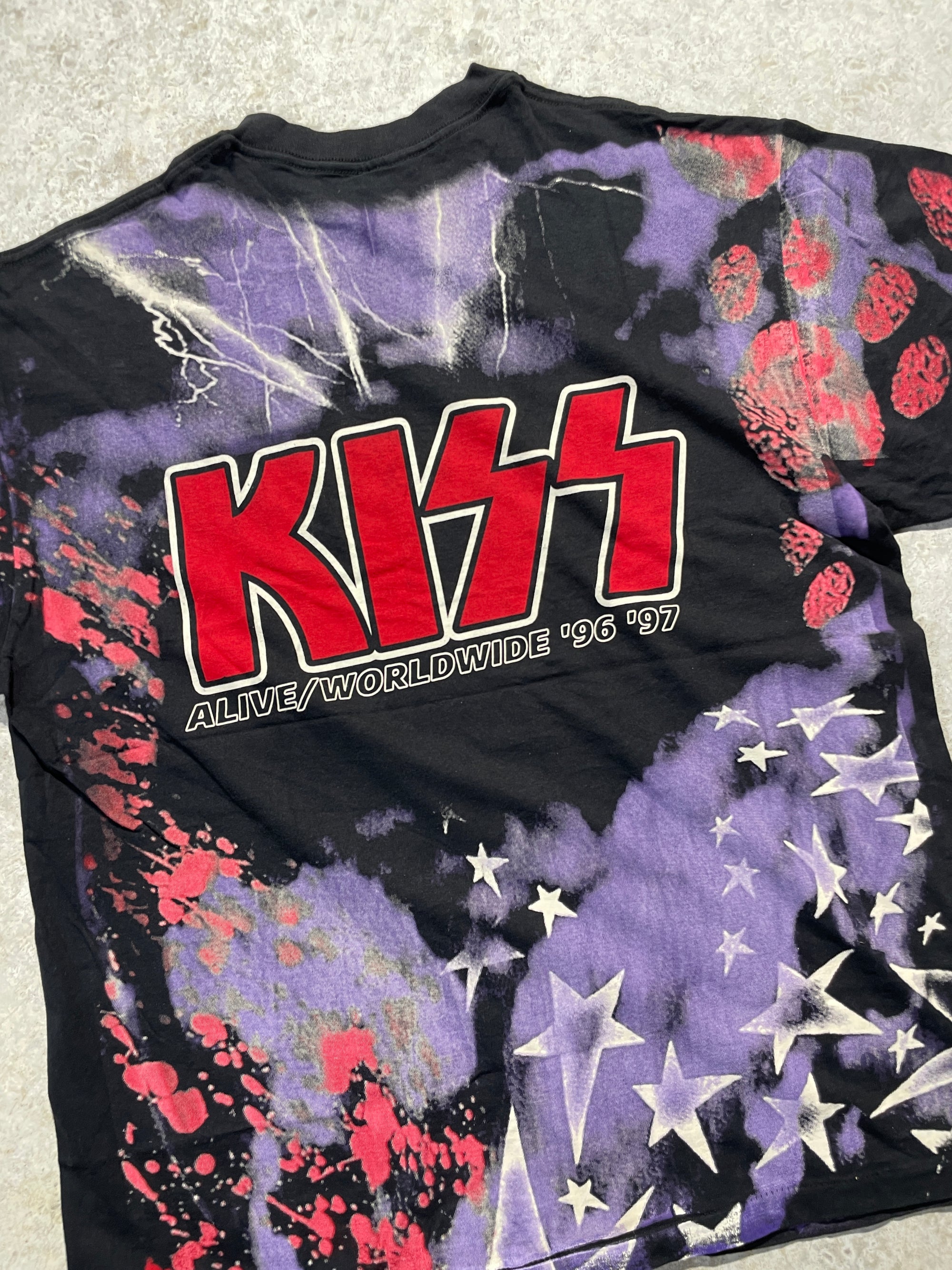 1996 KISS Band All Over Print Tee (X-Large)