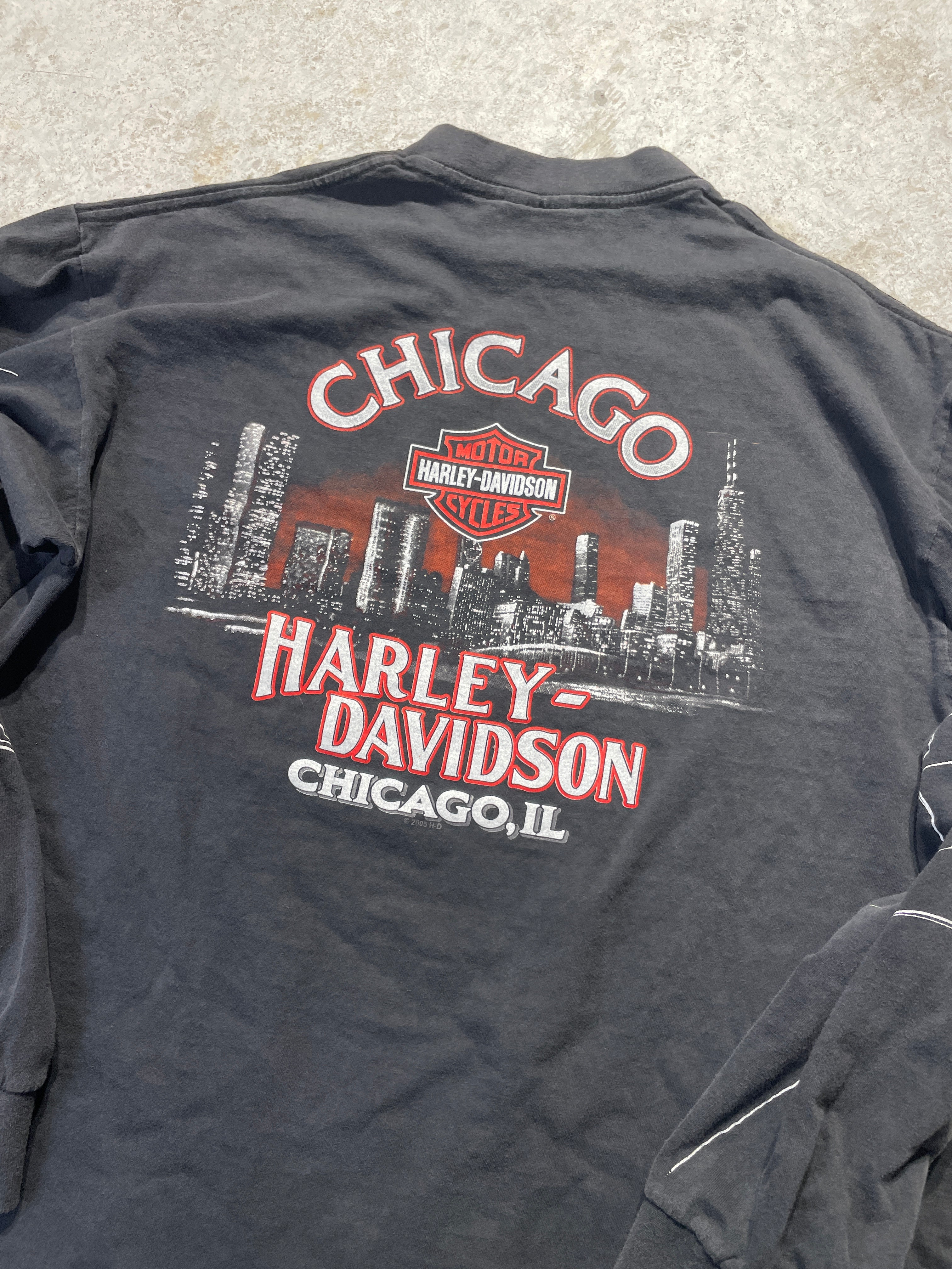 2005 Chicago Harley Davidson Spiderweb Long Sleeve (Large) – Vintage64