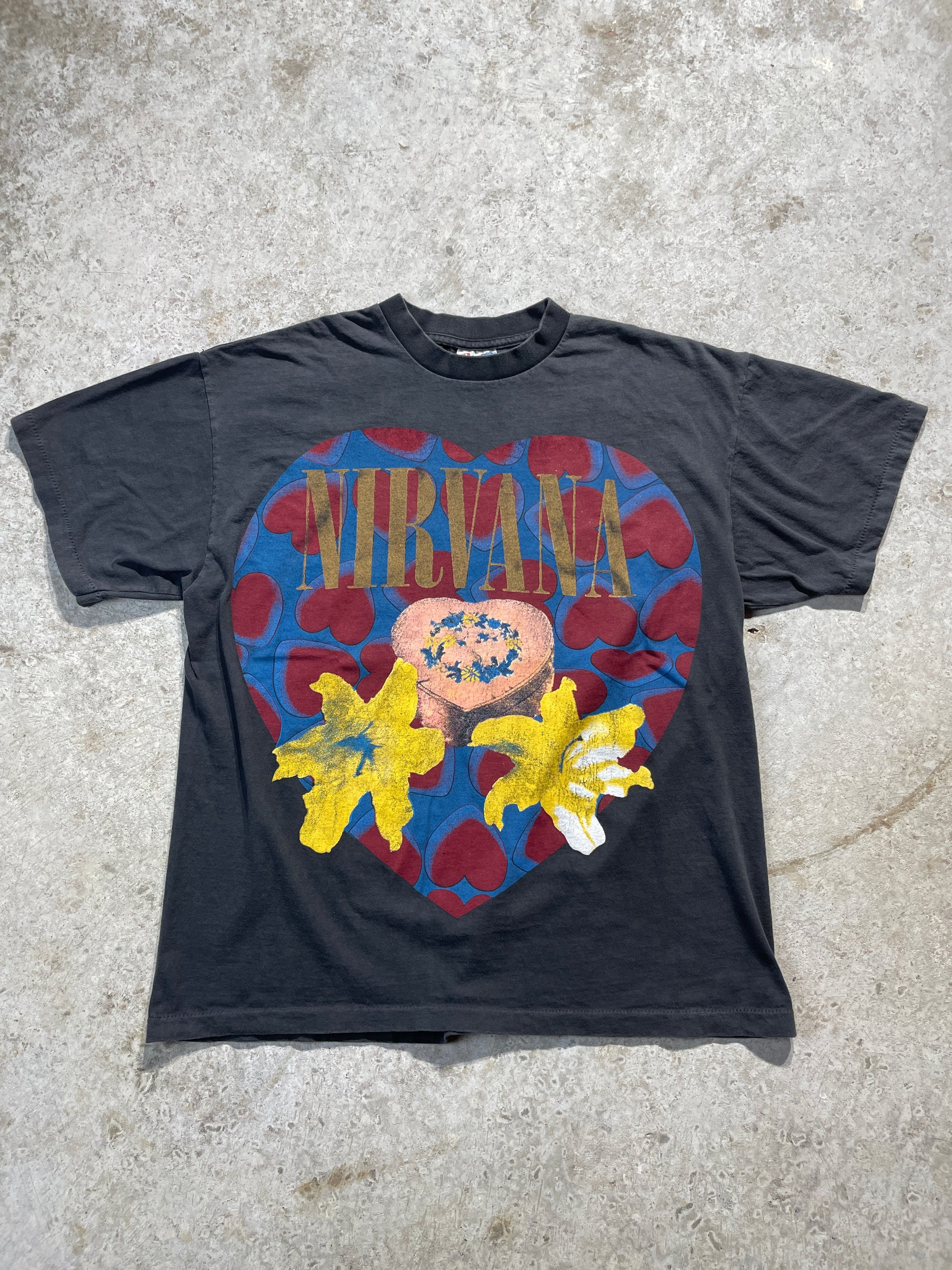90s Nirvana Heart Shape Box Tee (X-Large)