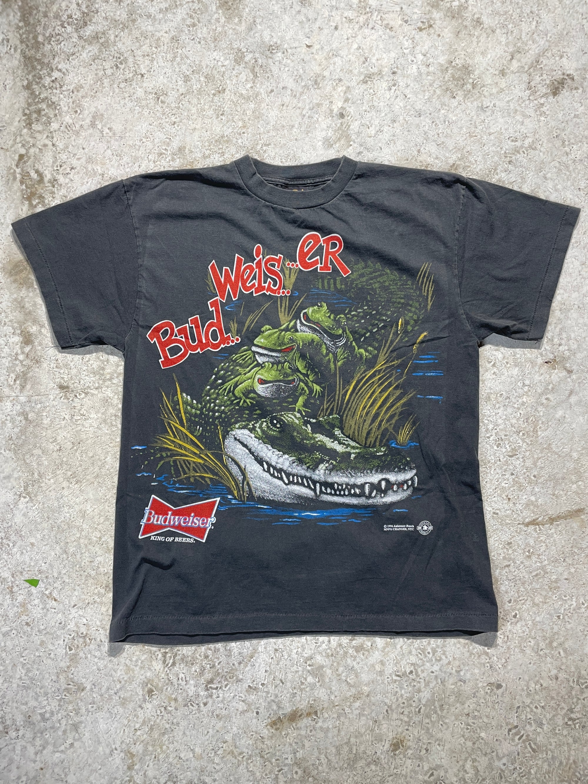 1996 Budweiser Beer Alligator Tee (Large) Tee - Vintage64.com - []