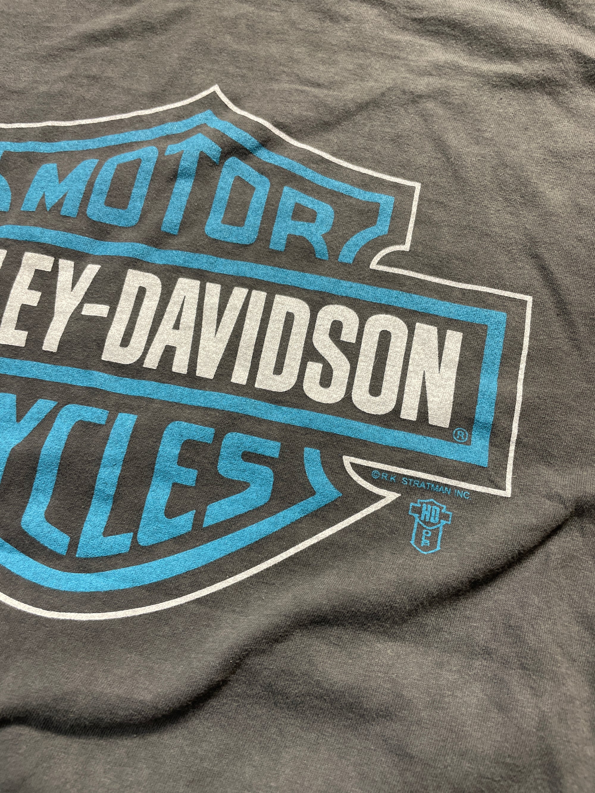 1990s Rare Blue Harley Davidson Long Sleeve (X-Large)