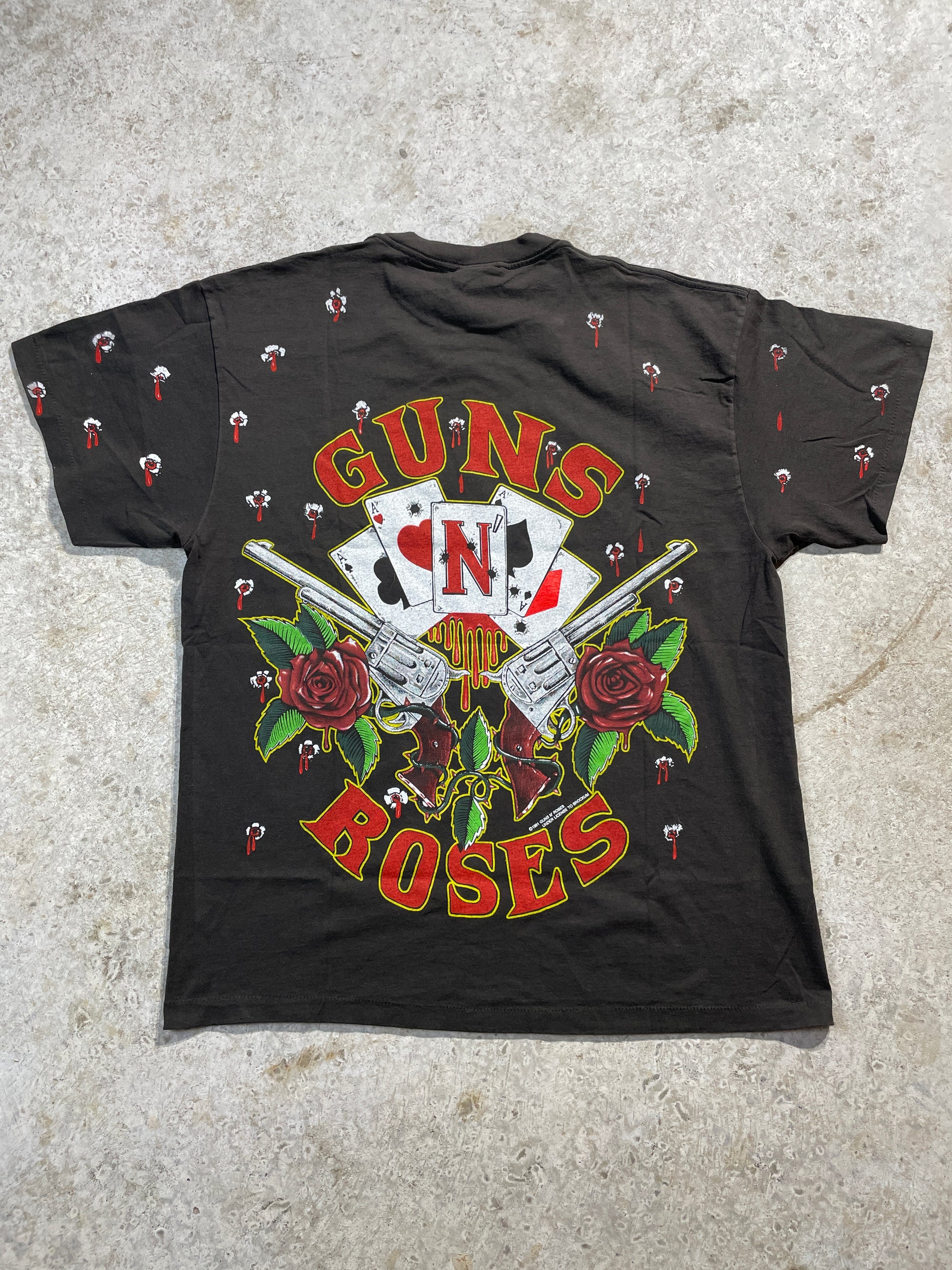 1991 Guns N’ Roses All Over Print Tee (X-Large) Tee - Vintage64.com - []