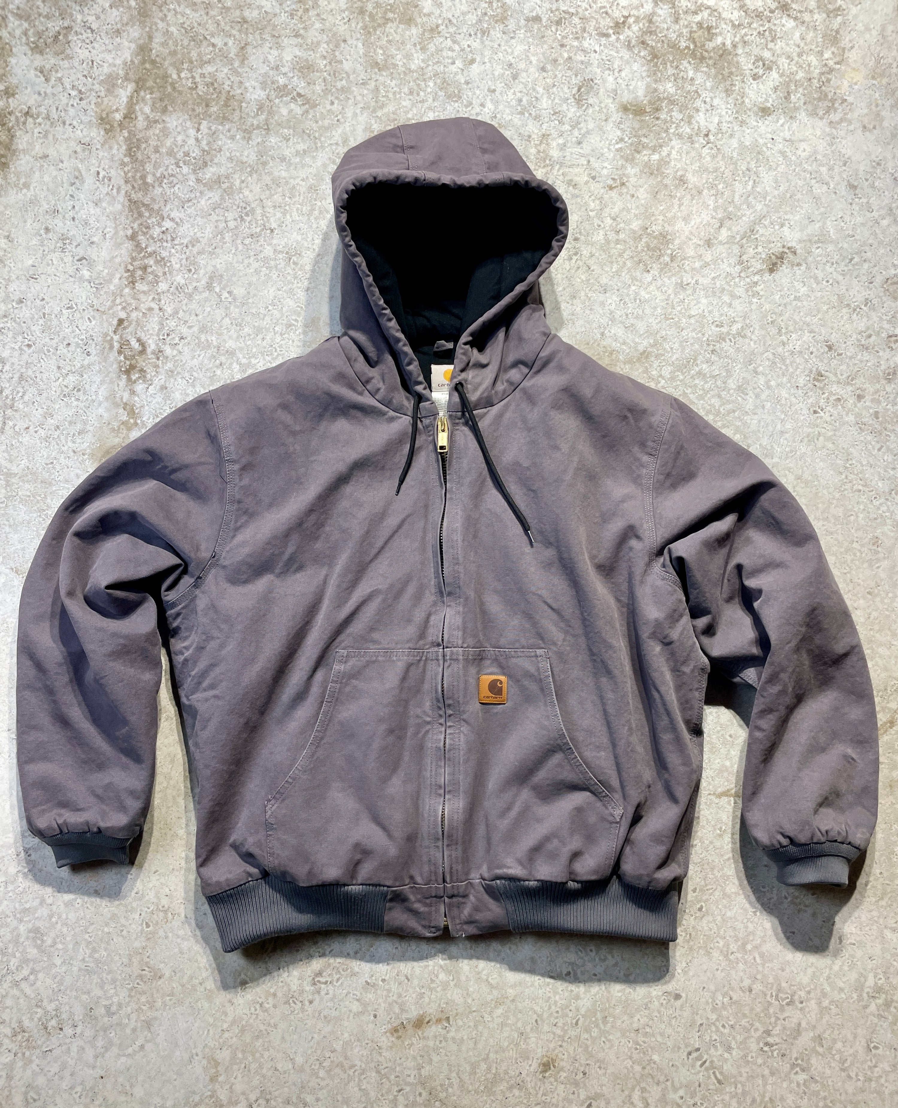 90s Gray Carhartt Jacket with Hood (Large)