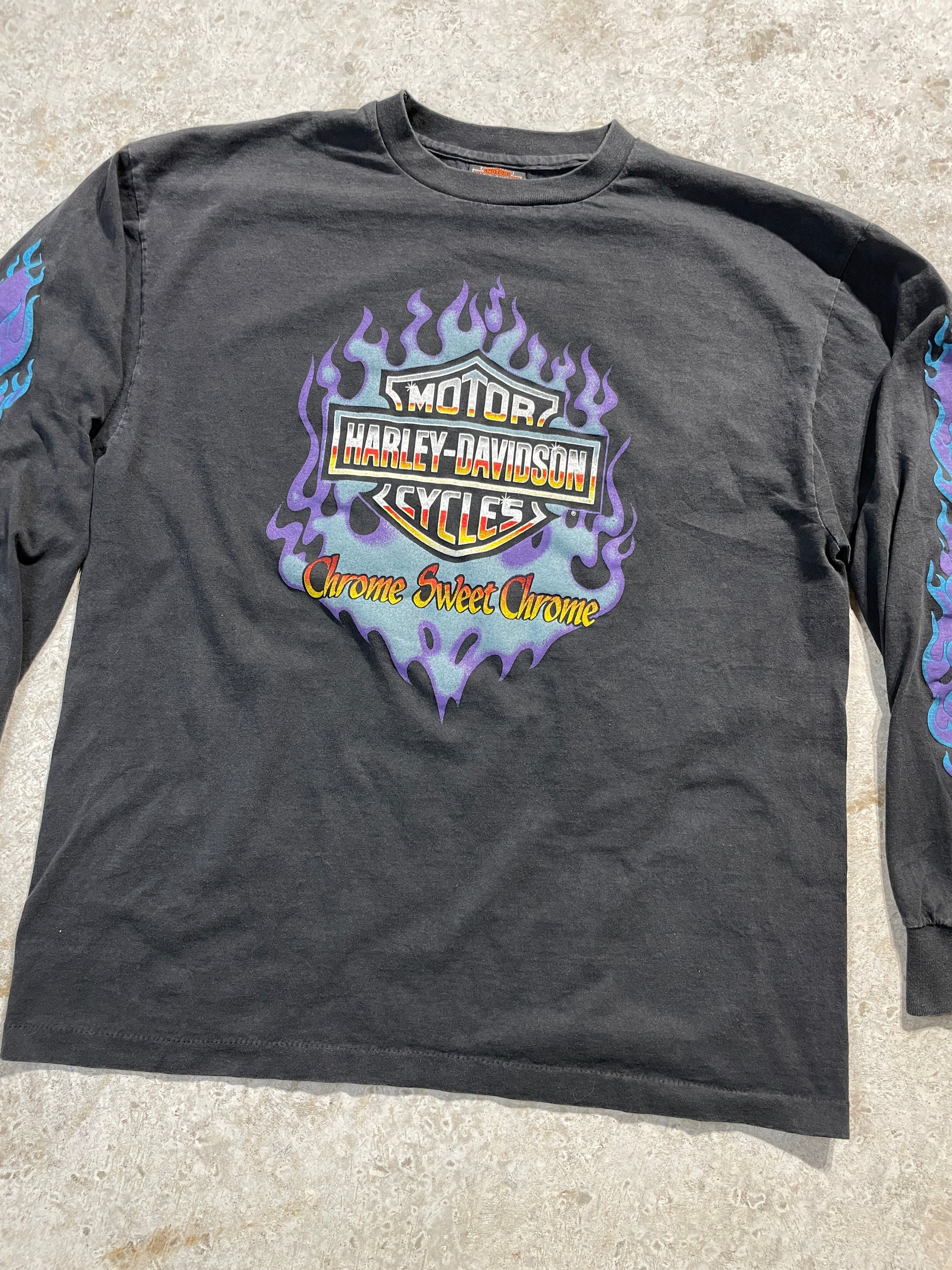 1992 Harley Davidson Daytona Beach Long Sleeve (X-Large) Tee - Vintage64.com - []