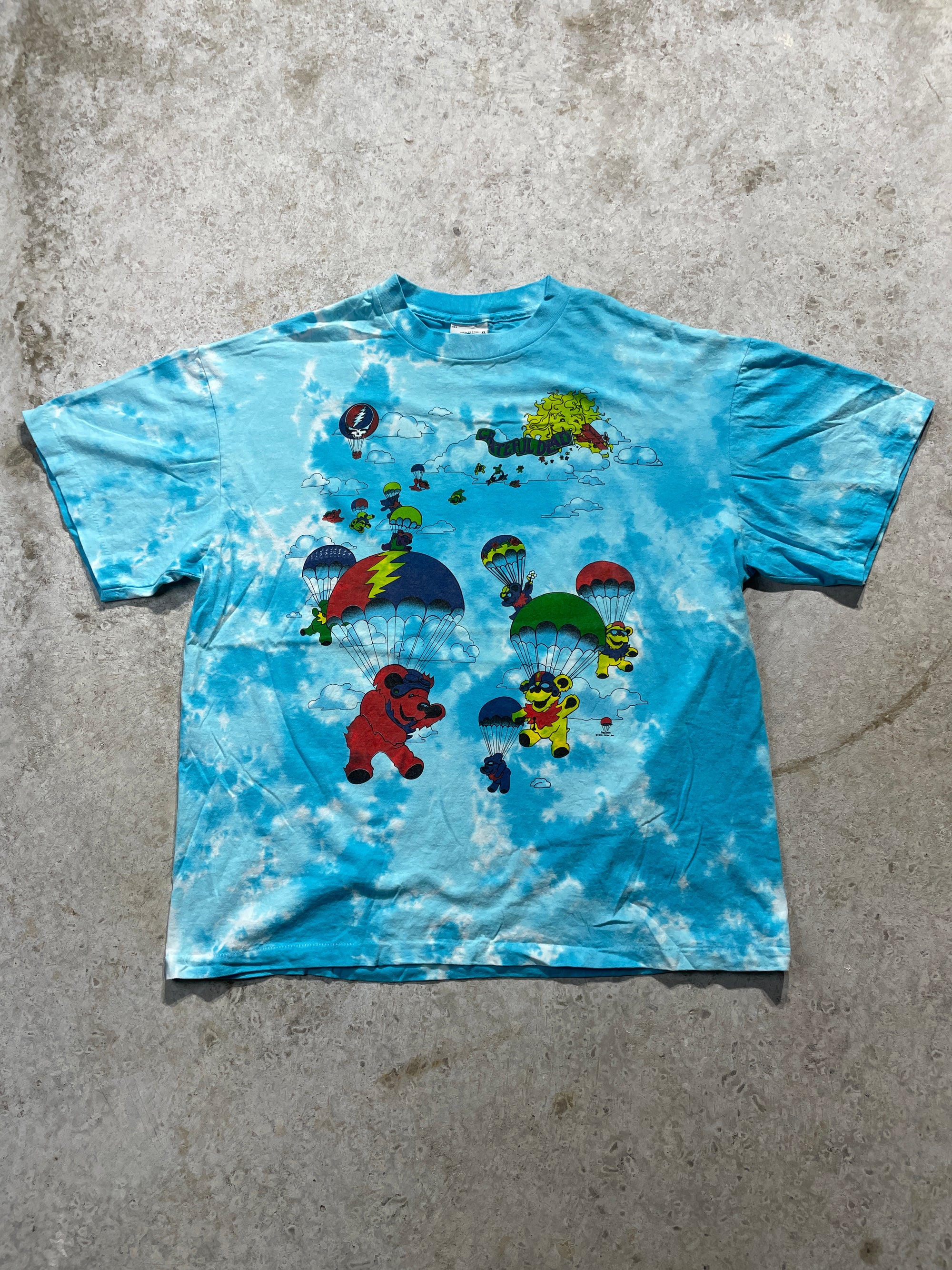 1993 Grateful Dead Skydiving Bears Tie-Dye Tee (X-Large)