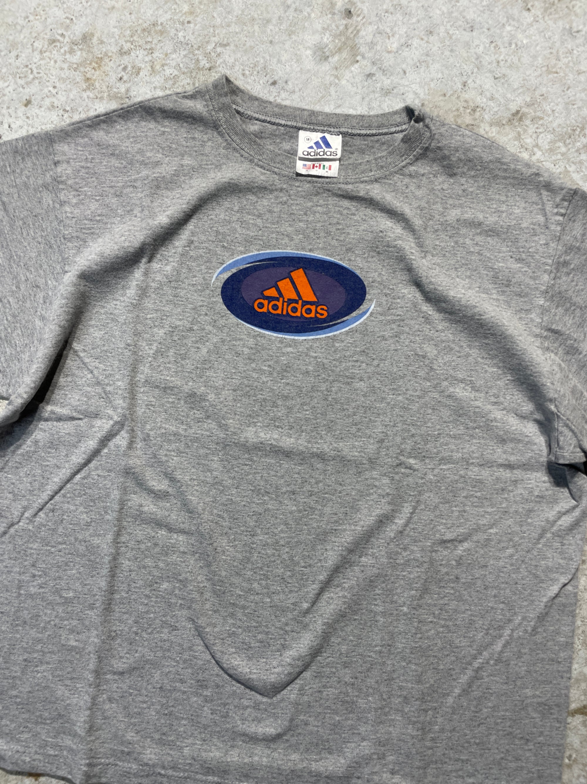 90s Adidas Box Logo type Tee (Medium)