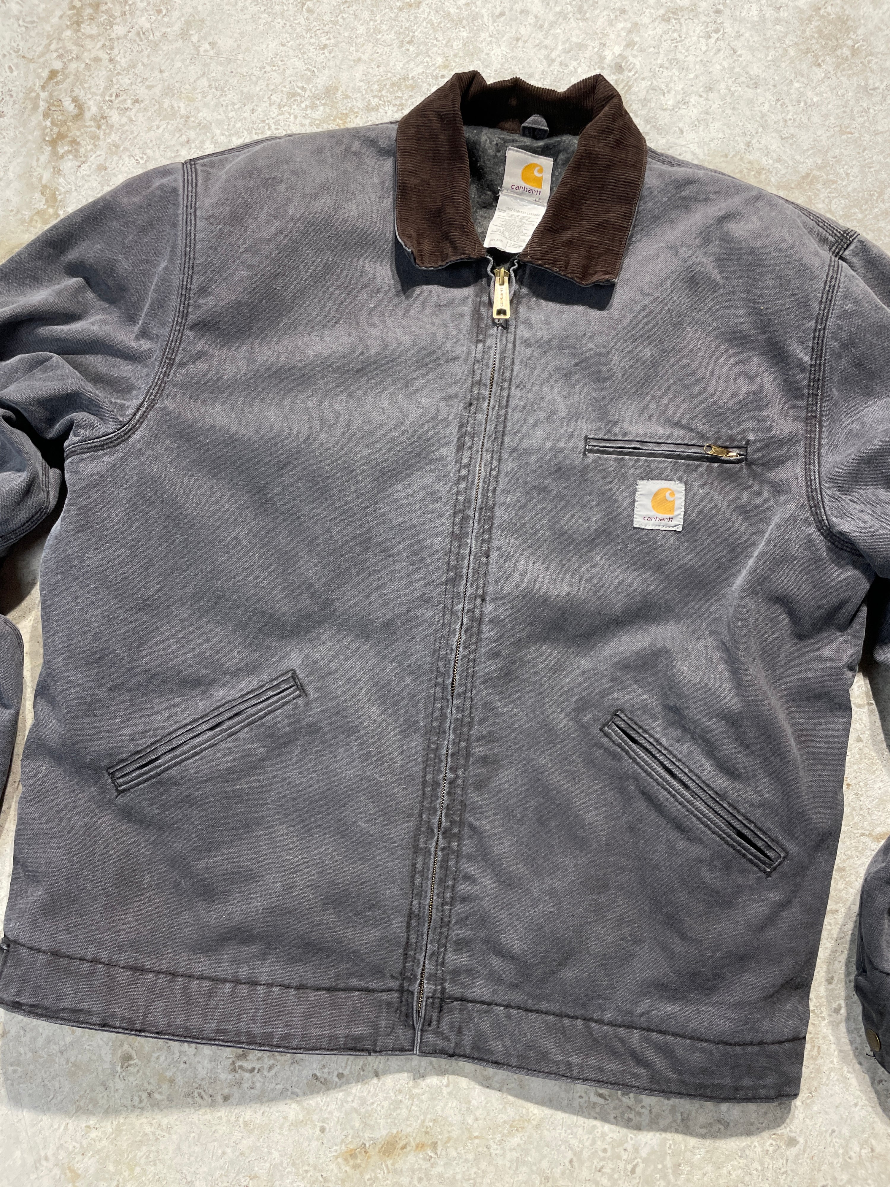 90s Dark Gray Detroit Carhartt Jacket (Large)