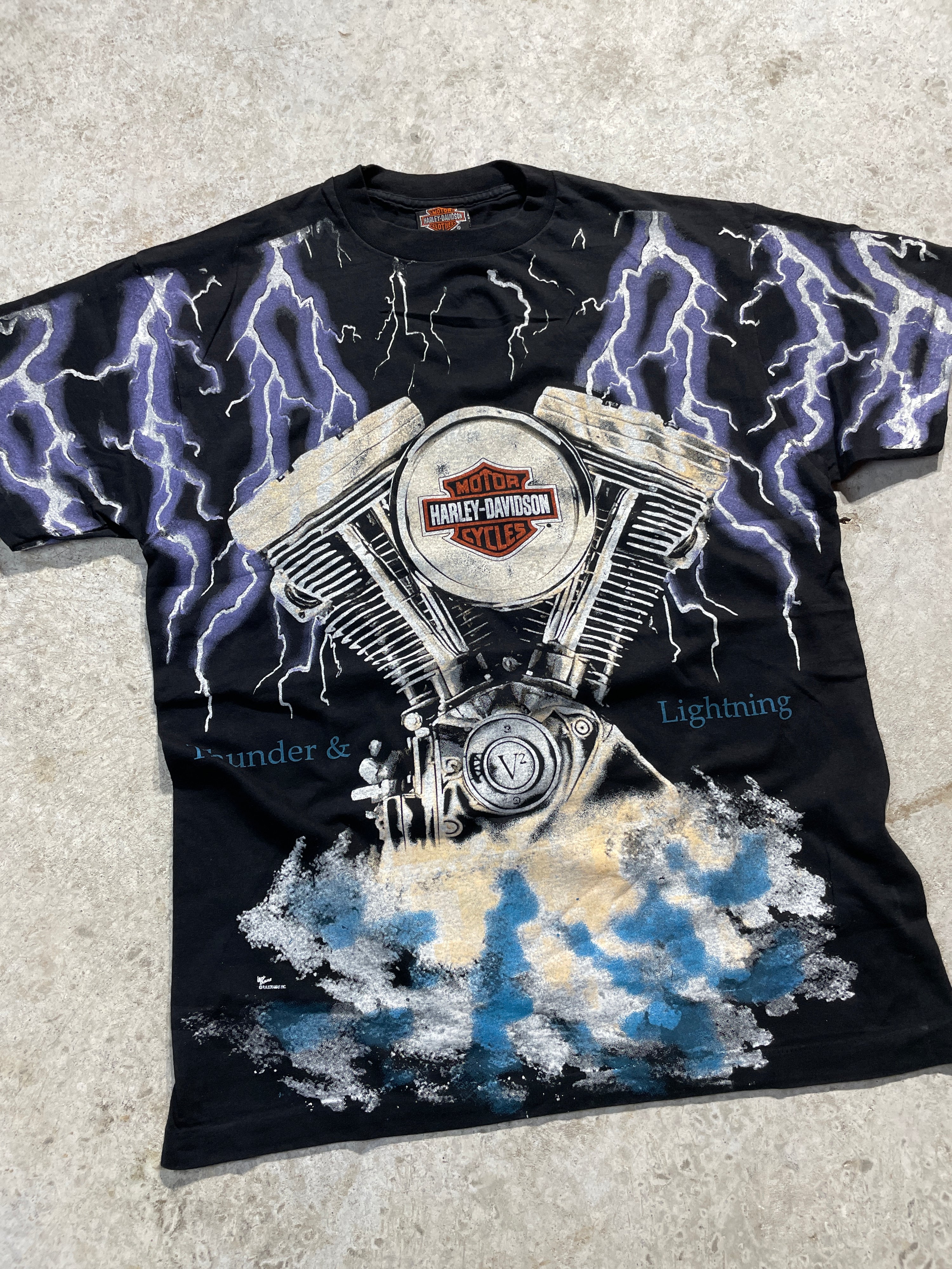 1997 Harley Davidson Thunder & Lightning Tee (Large)