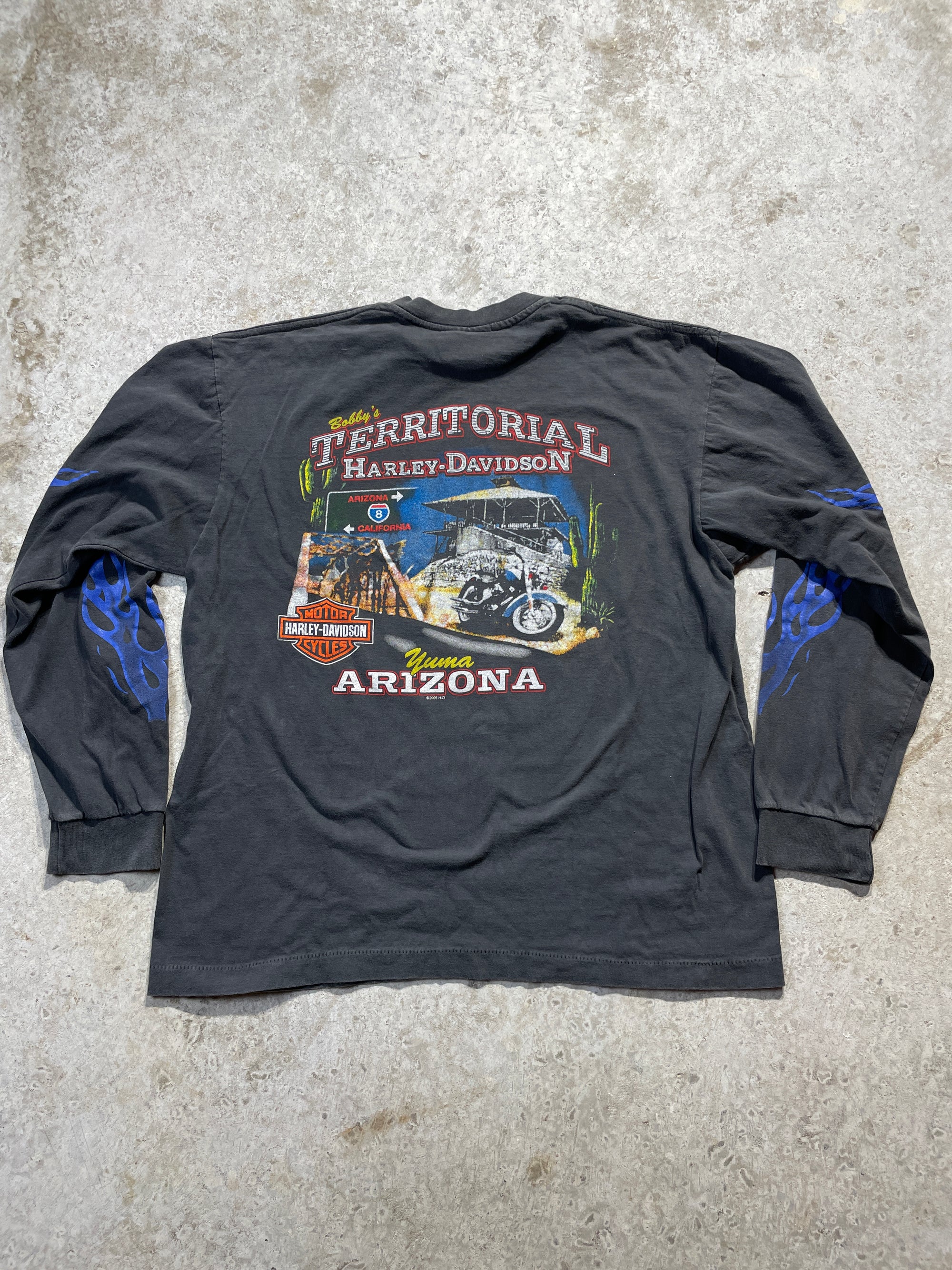 2005 Blue Harley Davidson Yuma Arizona Long Sleeve (X-Large)