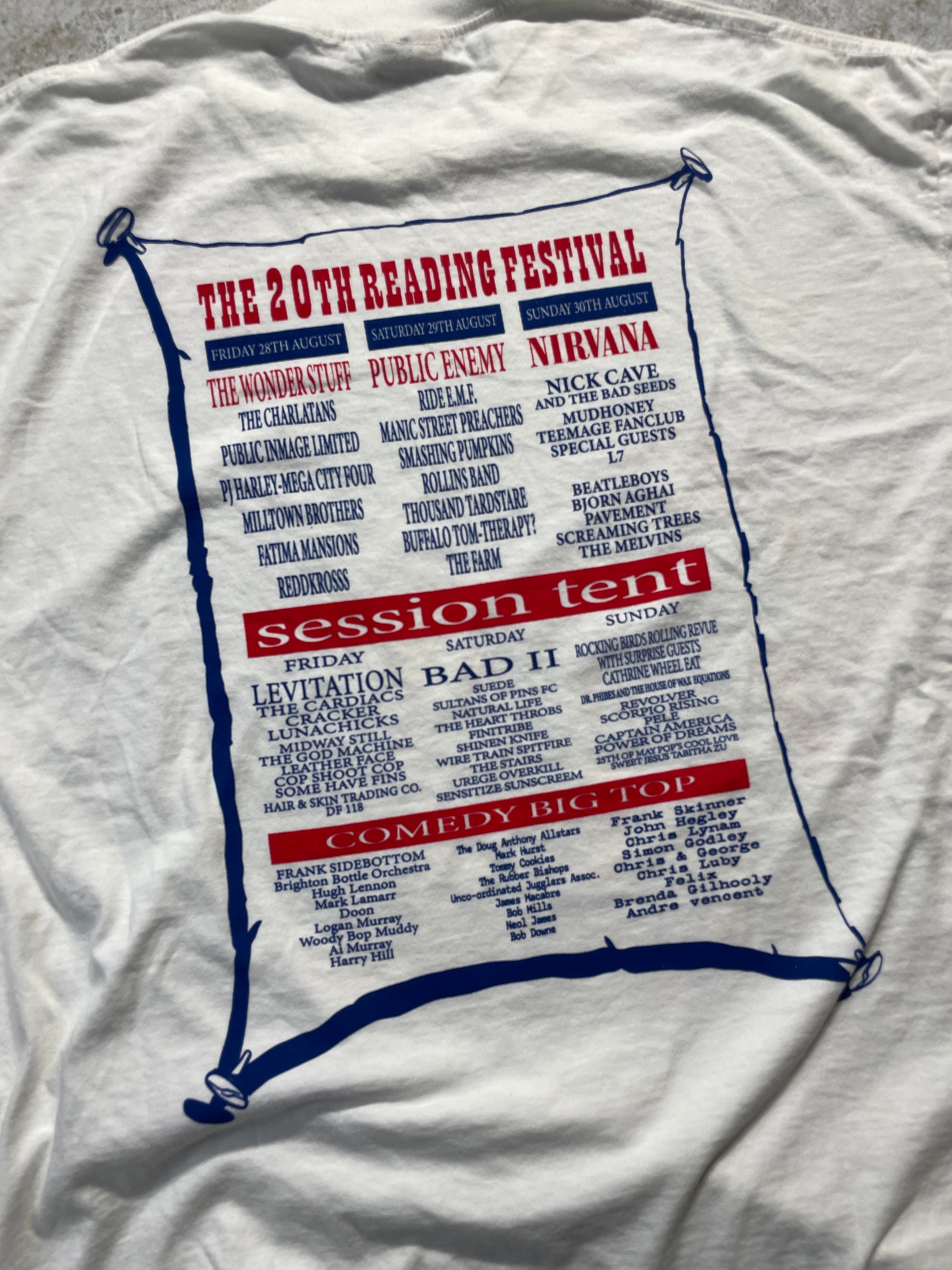 1992 Reading Festival with Famous Bands Tee (X-Large)
