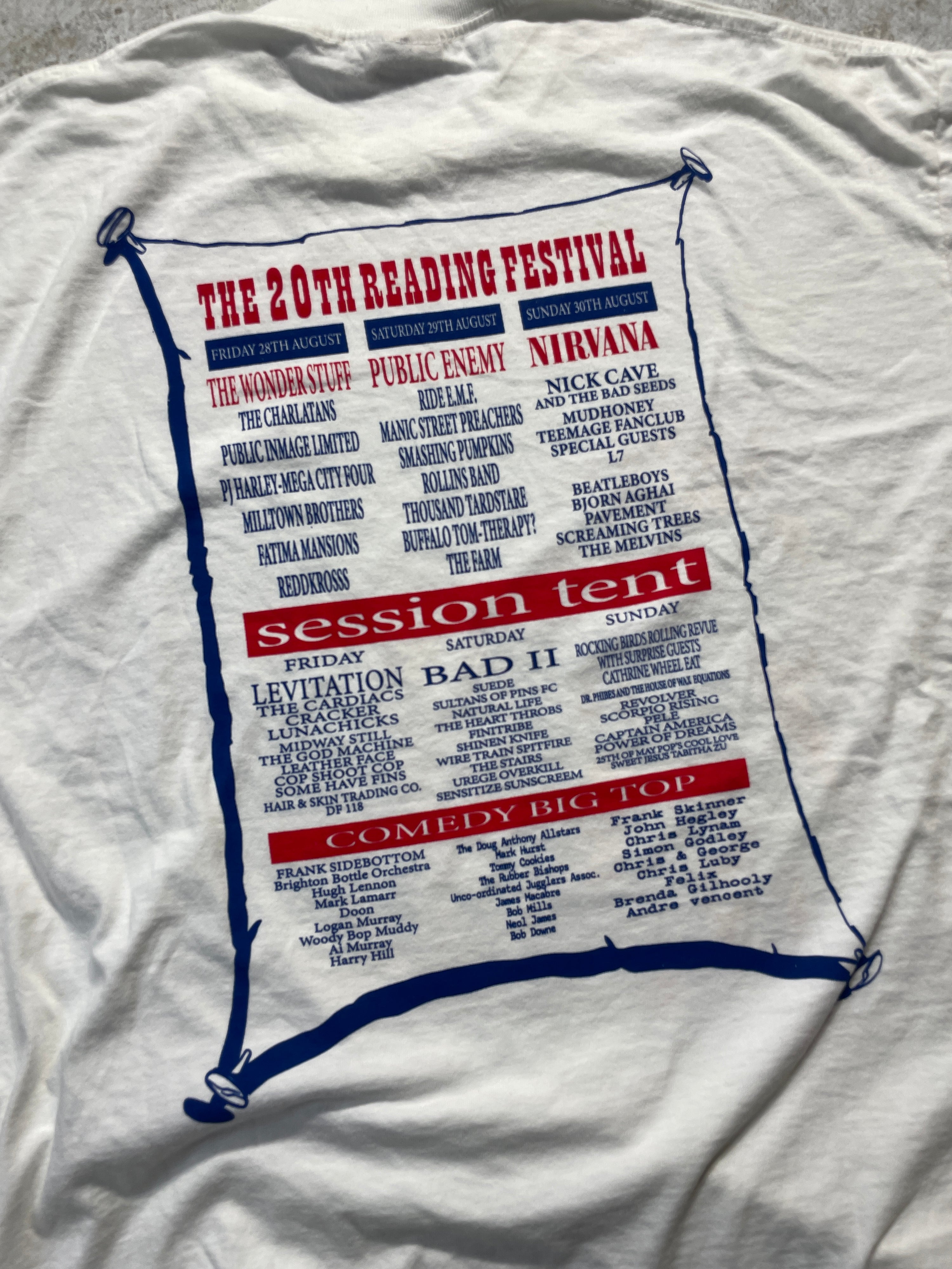 1992 Reading Festival with Famous Bands Tee (X-Large)