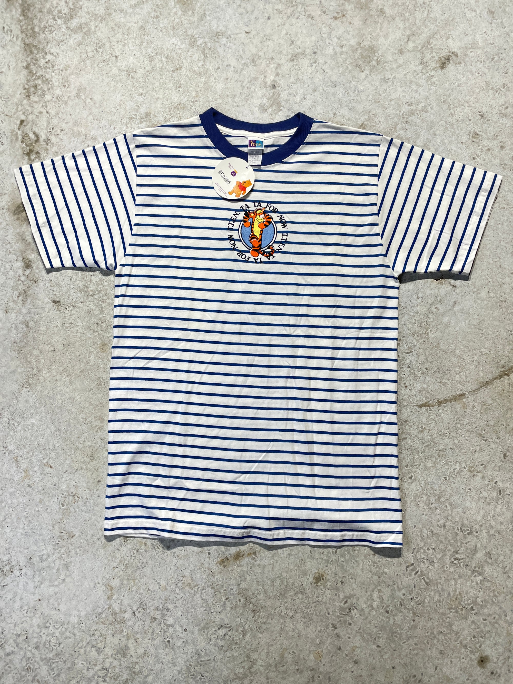 90s Winnie-the-Pooh Tigger Striped Tee (Large) - Tee - Vintage - Vintage64