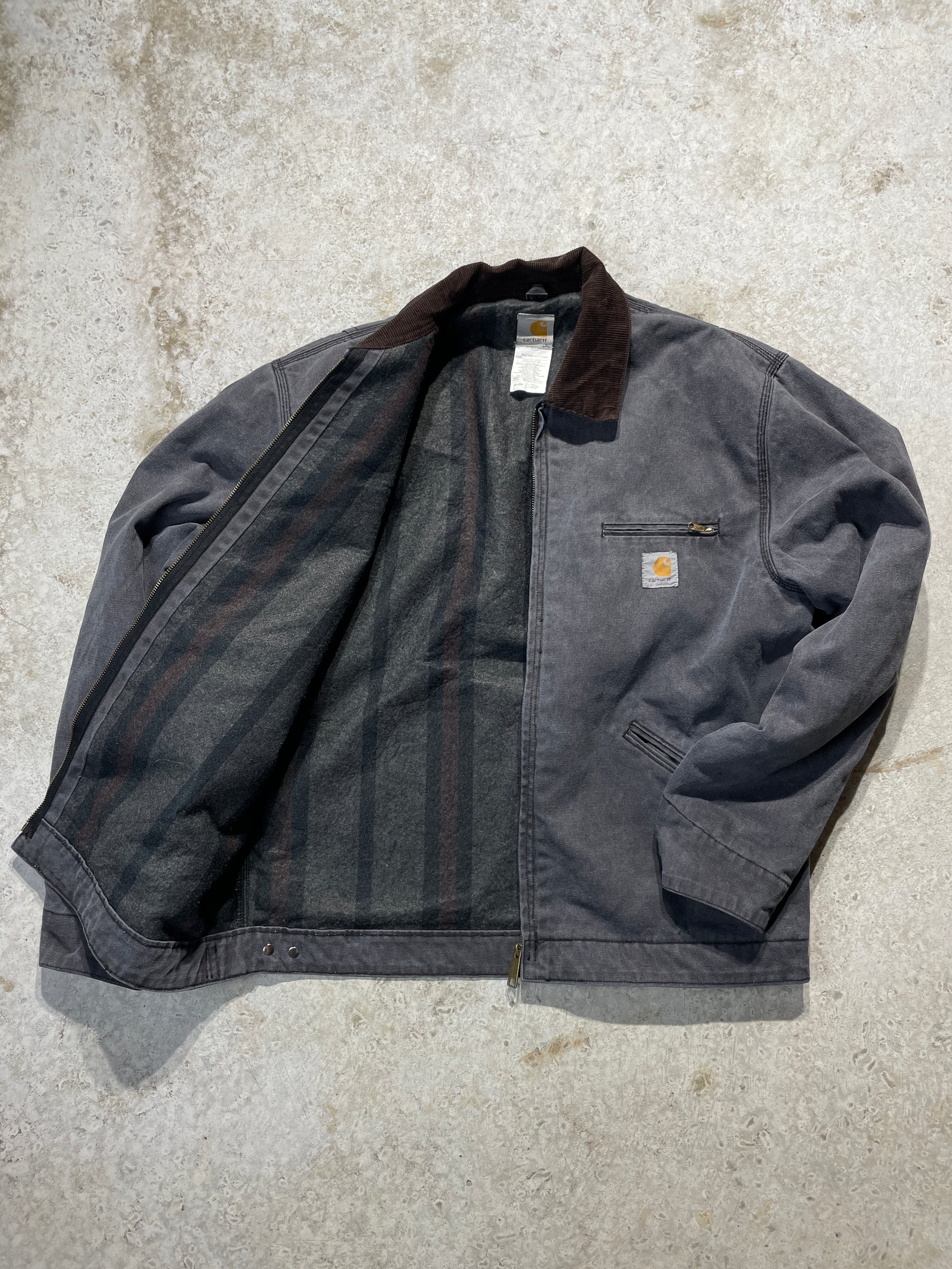 90s Dark Gray Detroit Carhartt Jacket (Large)