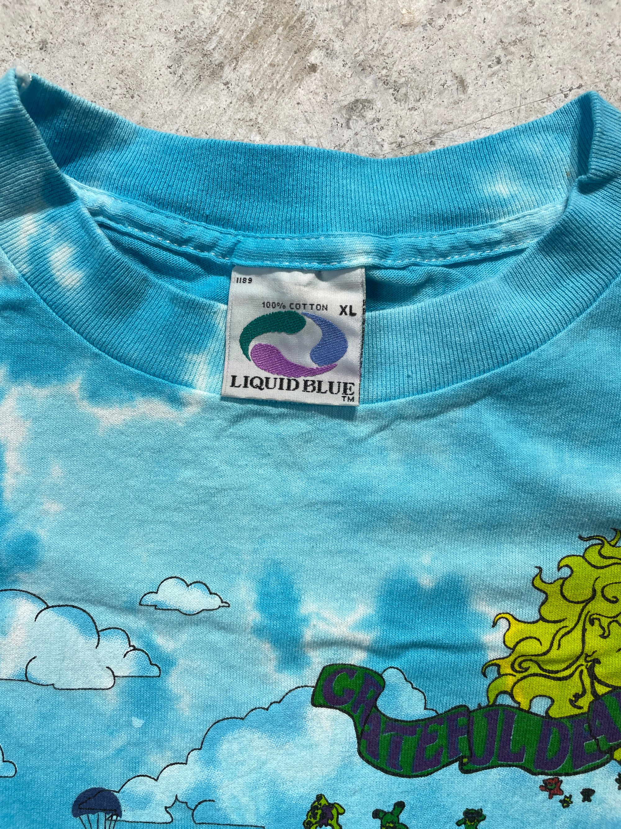 1993 Grateful Dead Skydiving Bears Tie-Dye Tee (X-Large)