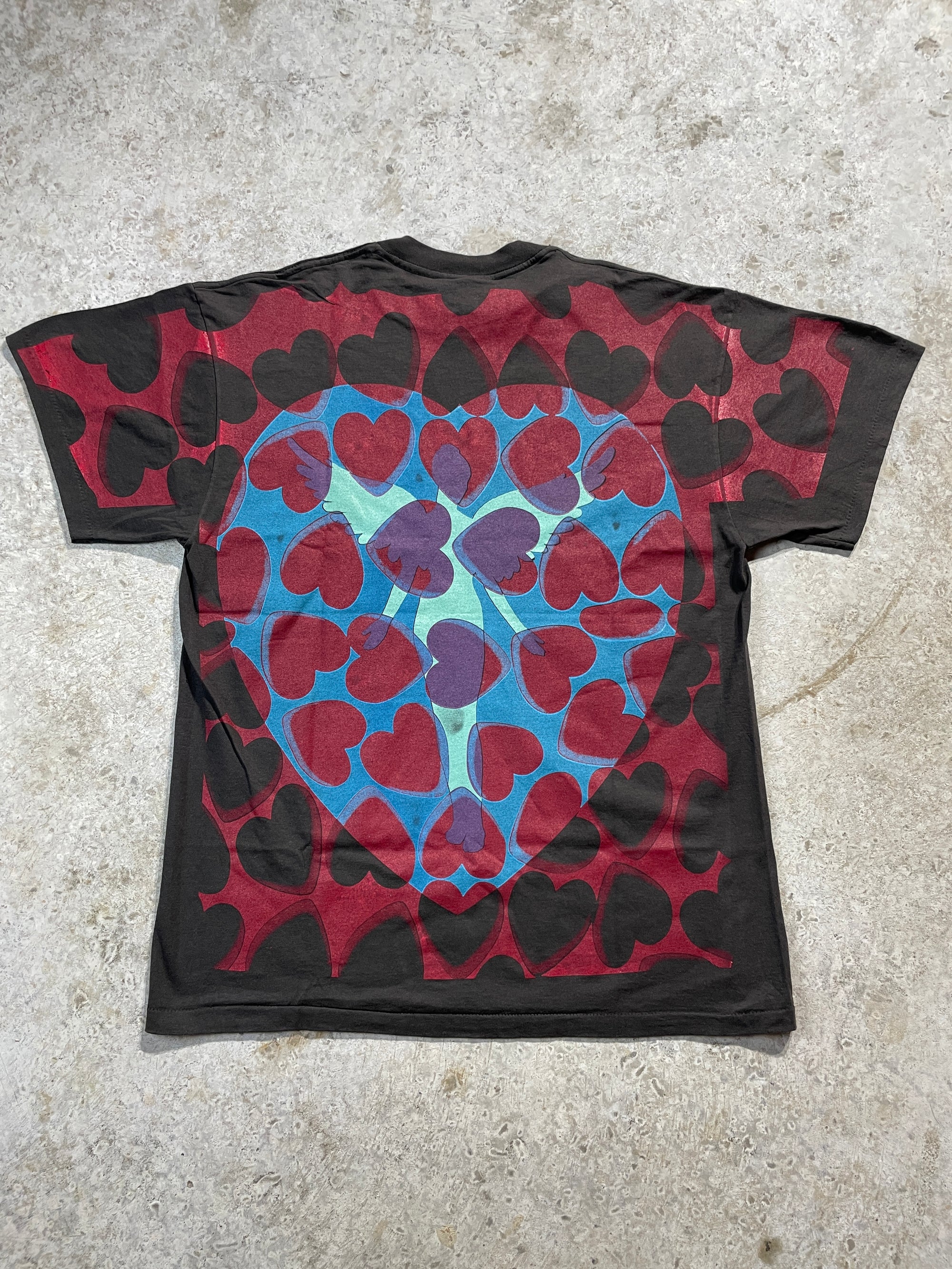 1993 Nirvana All Over Print Hearts Tee (X-Large) Tee - Vintage64.com - []