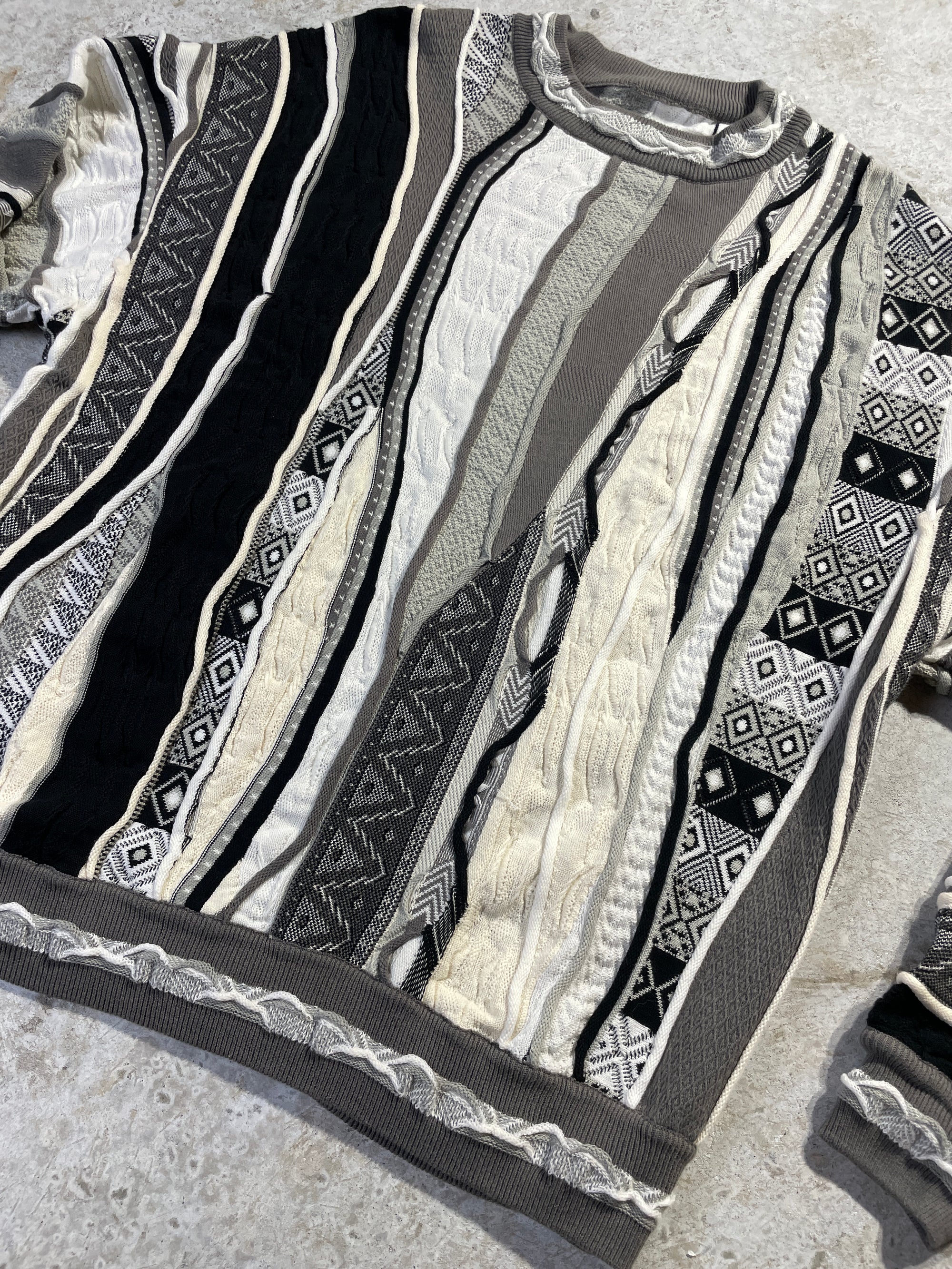 Black and White Coogi Style Sweater (Large-XL)
