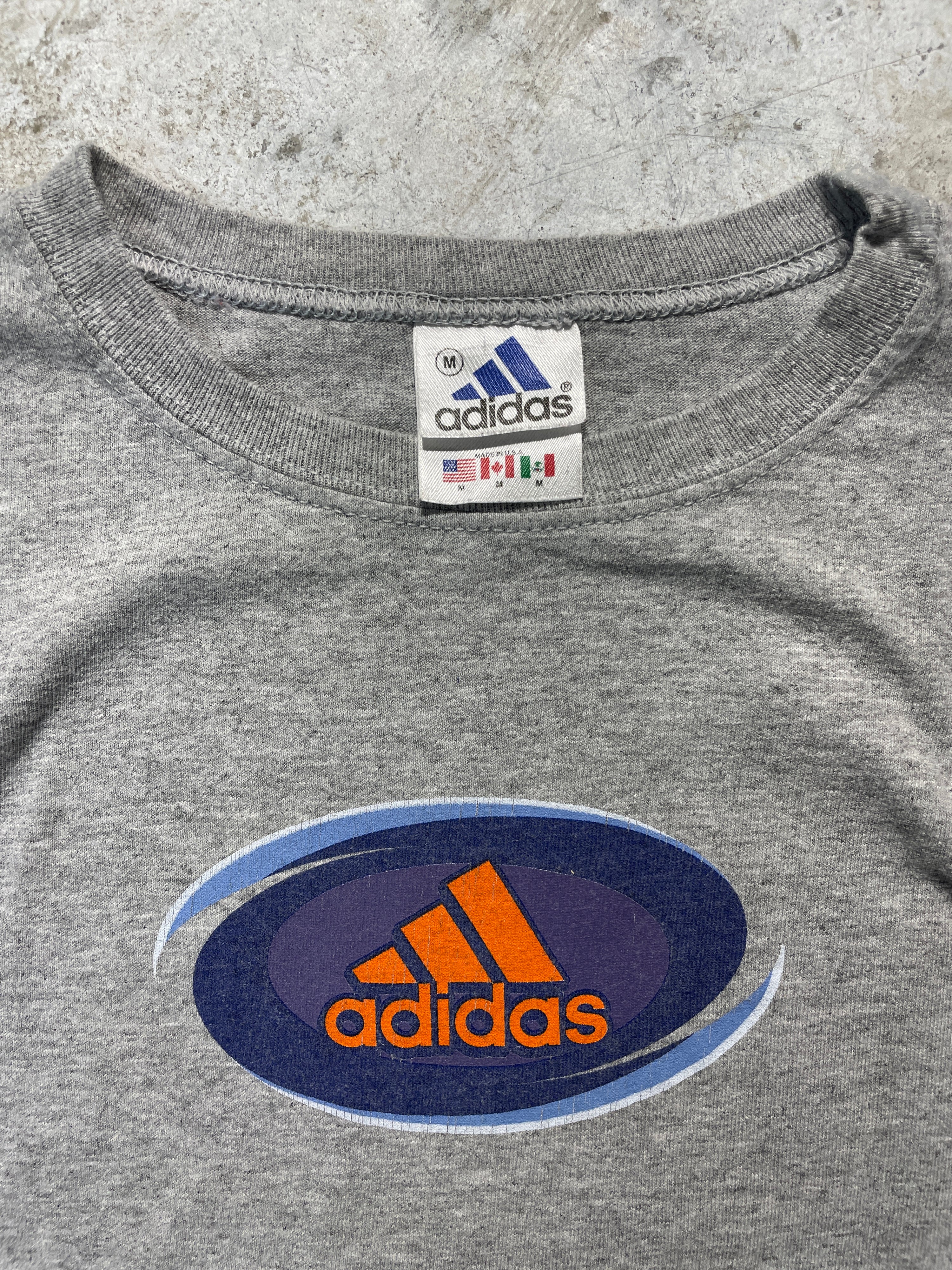 90s Adidas Box Logo type Tee (Medium)