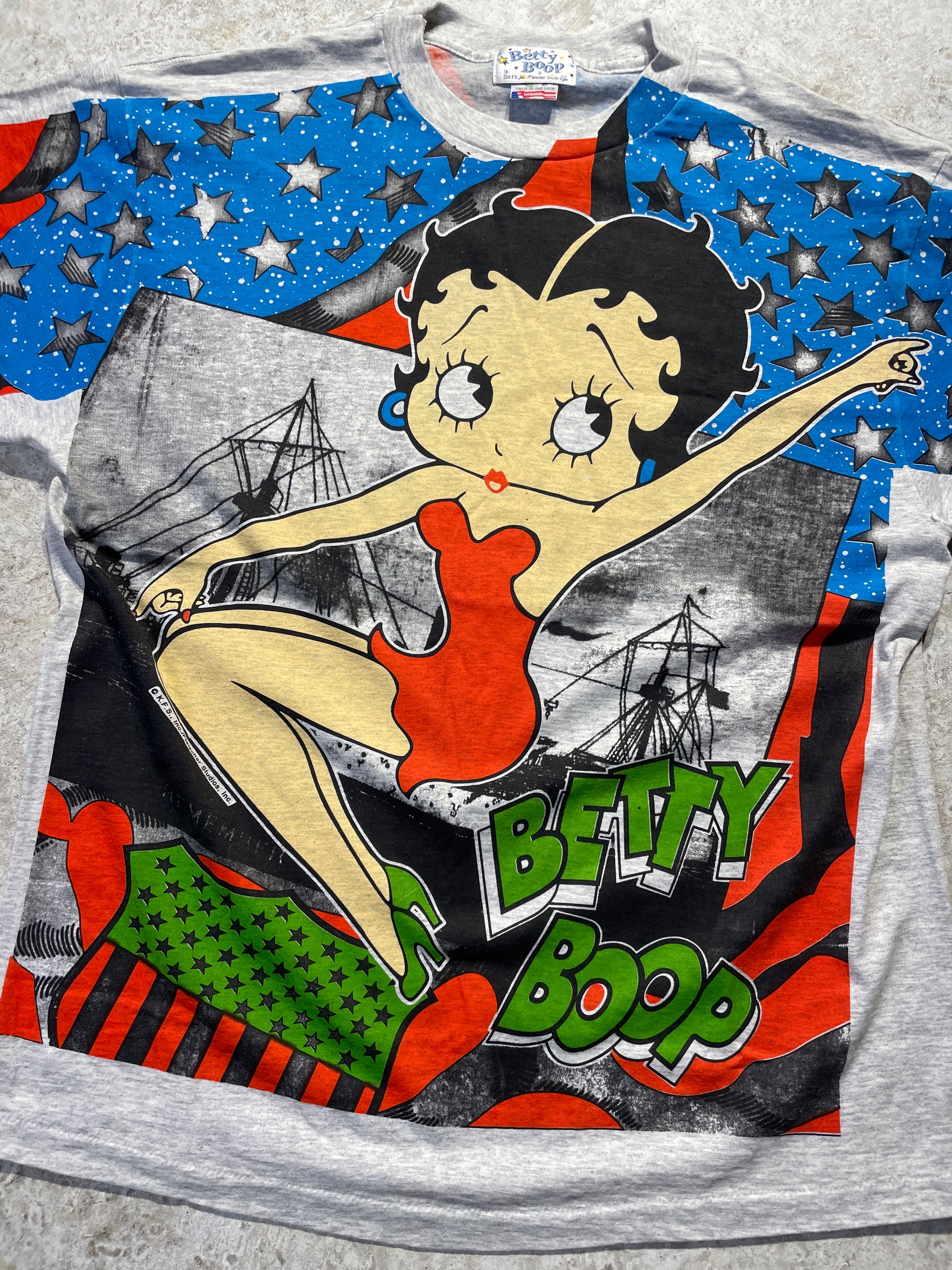 90s Betty Boop All Over Print Tee (X-Large) Tee - Vintage64.com - []