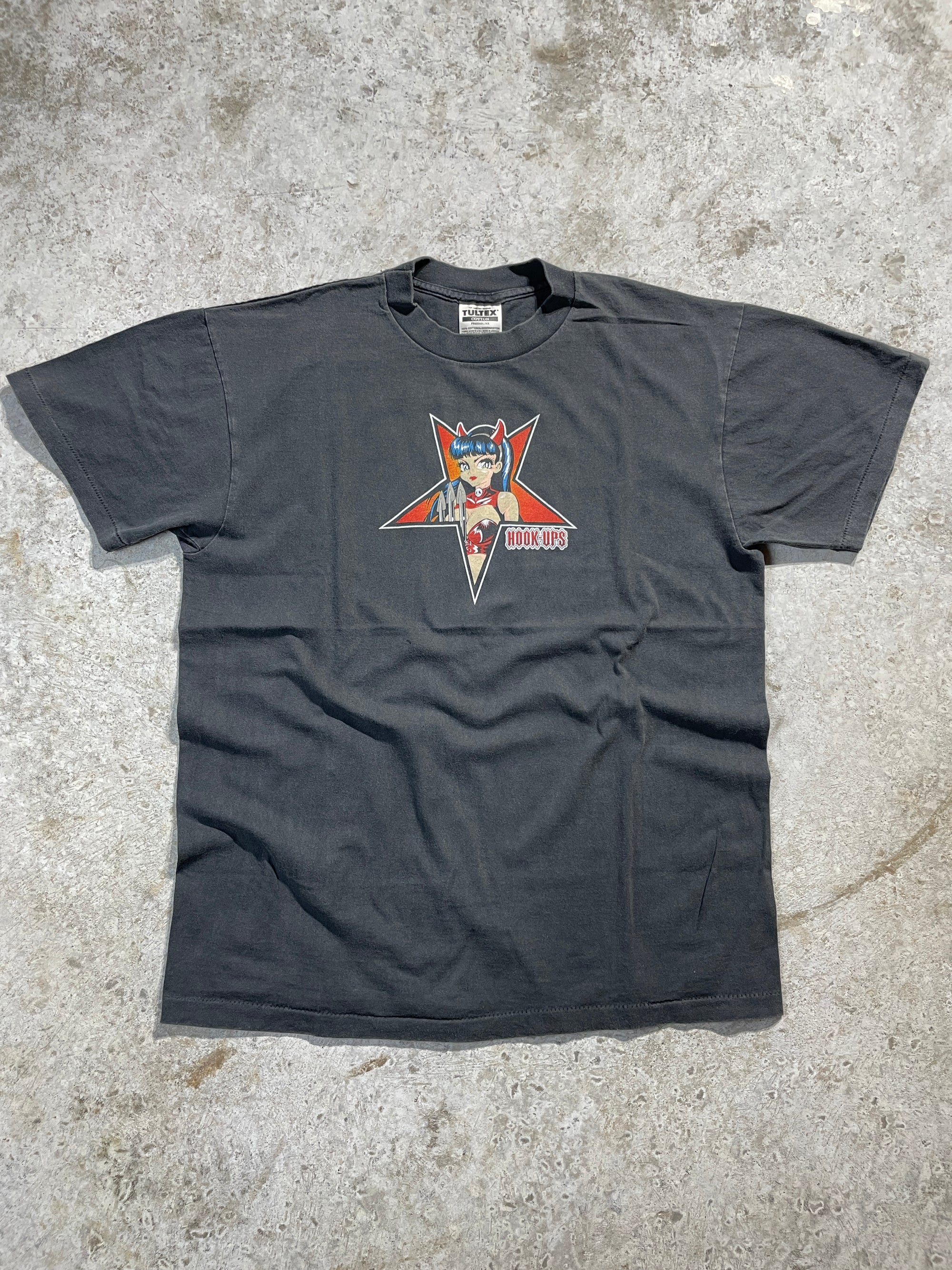 90s Hook-Ups Star Girl Skateboarding Tee (Large)
