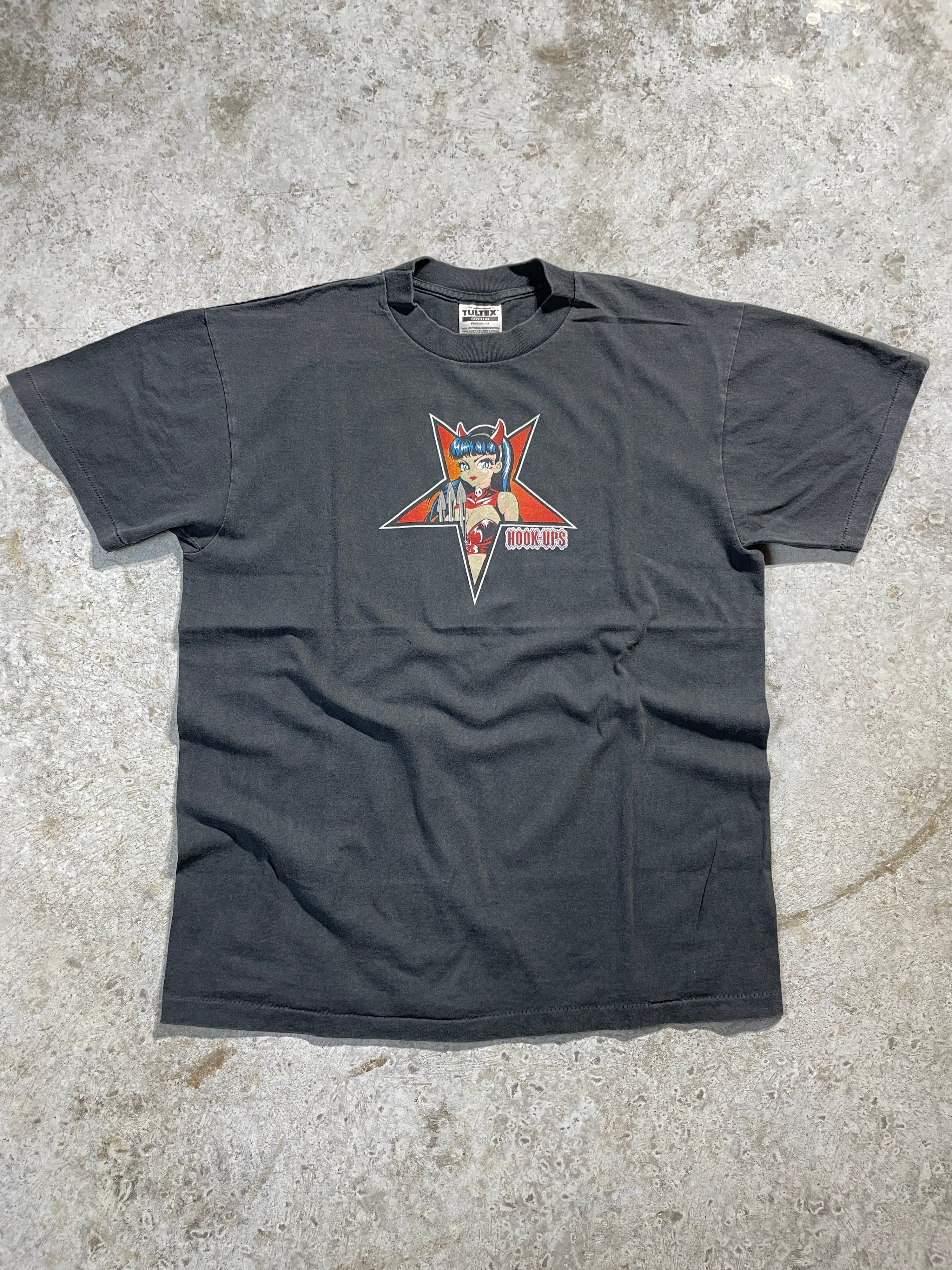 90s Hook-Ups Star Girl Skateboarding Tee (Large)