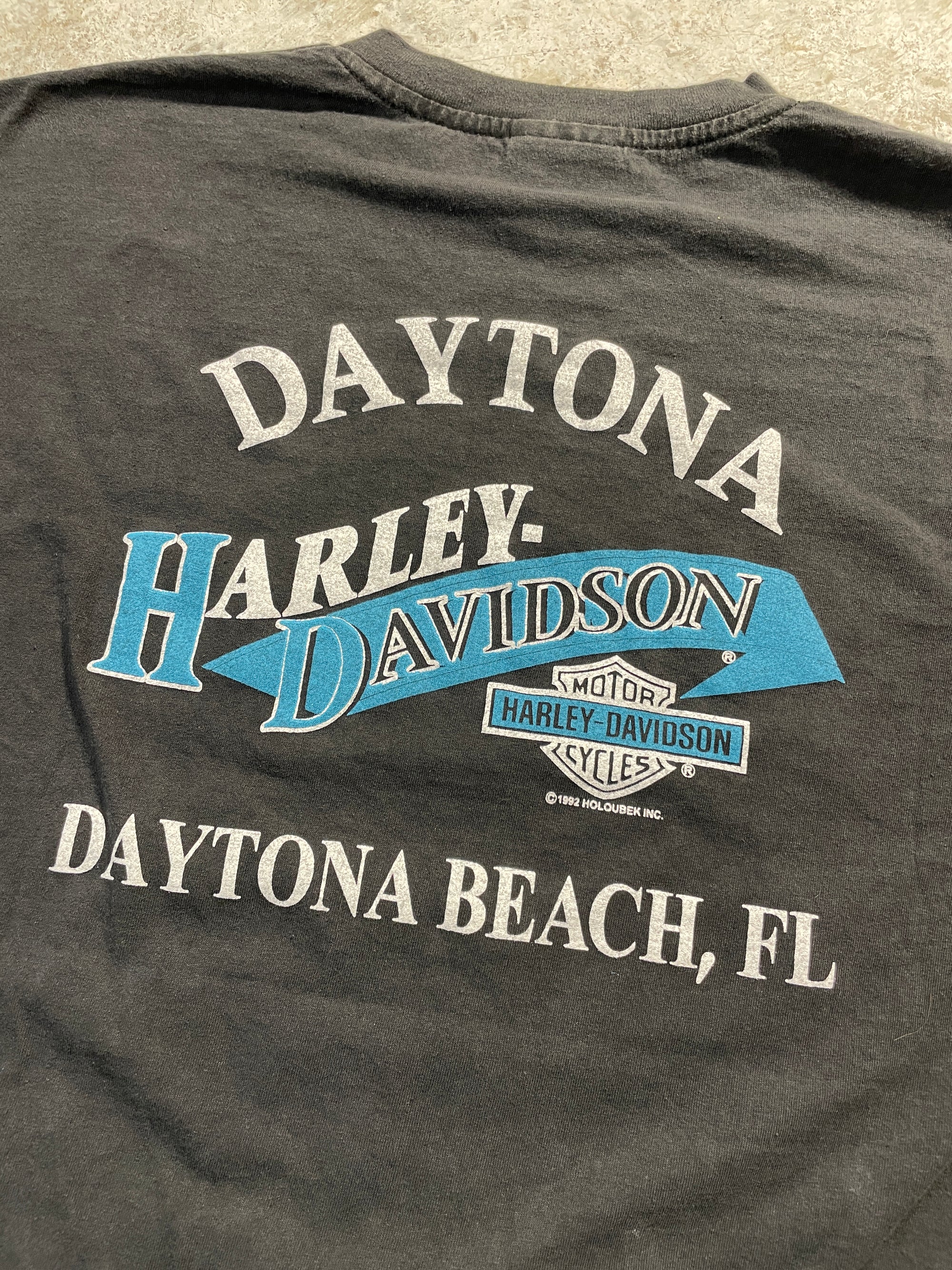 1992 Harley Davidson Daytona Beach Long Sleeve (X-Large) Tee - Vintage64.com - []