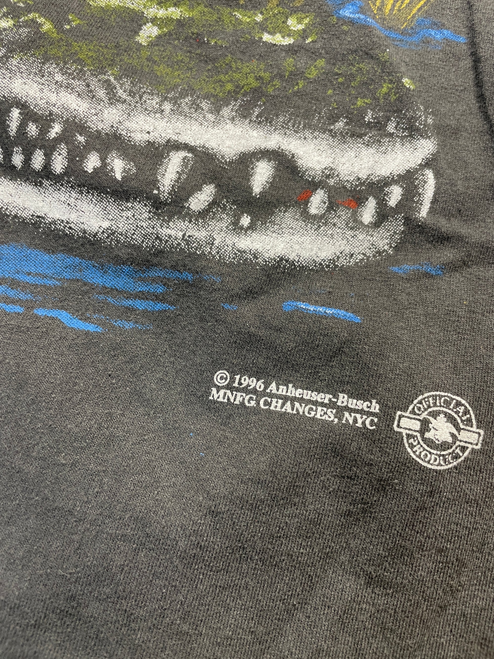 1996 Budweiser Beer Alligator Tee (Large) Tee - Vintage64.com - []