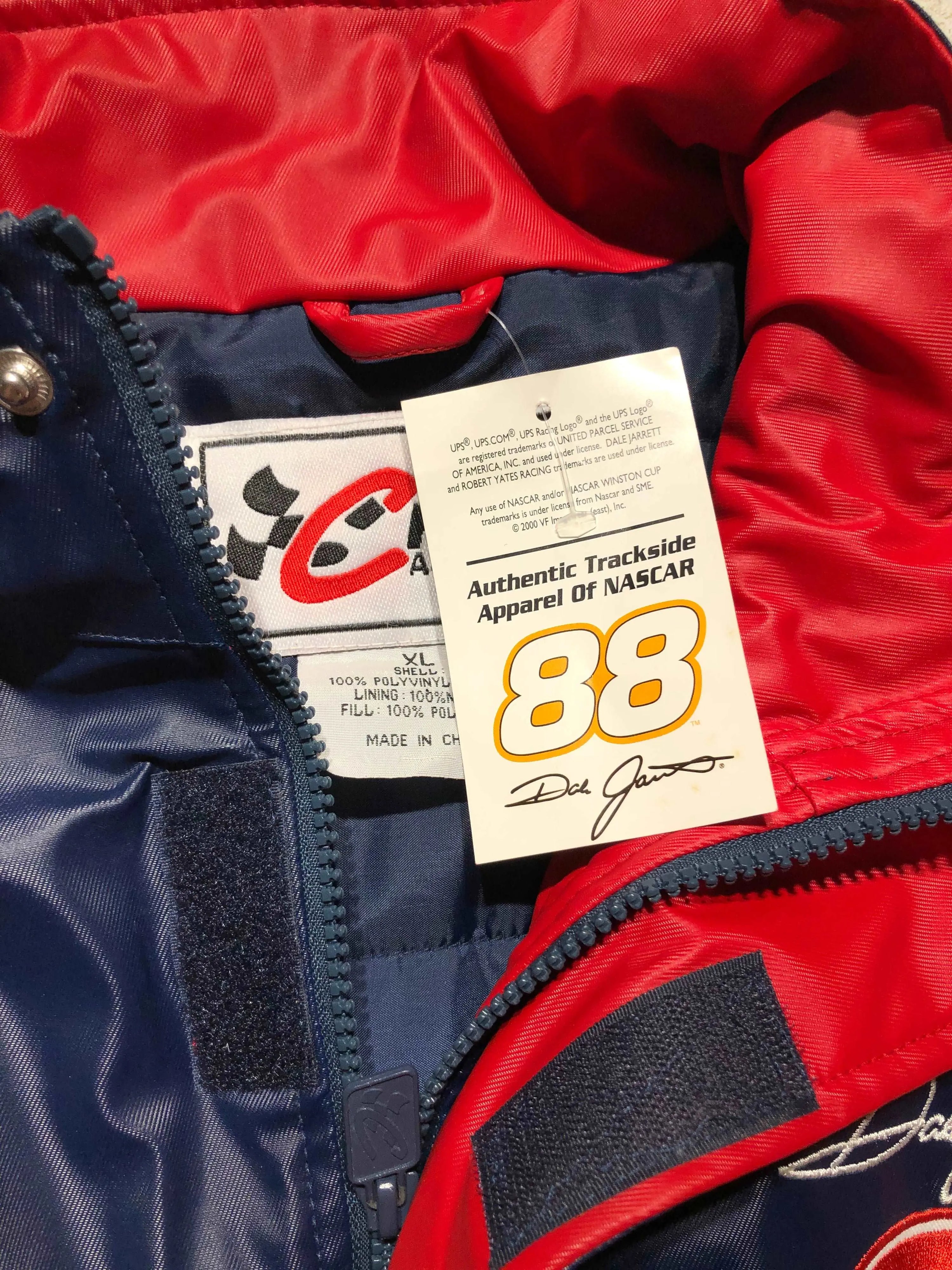 Vintage 2000 Nascar Ford Racing Jacket, X-Large, blue and red with tags.