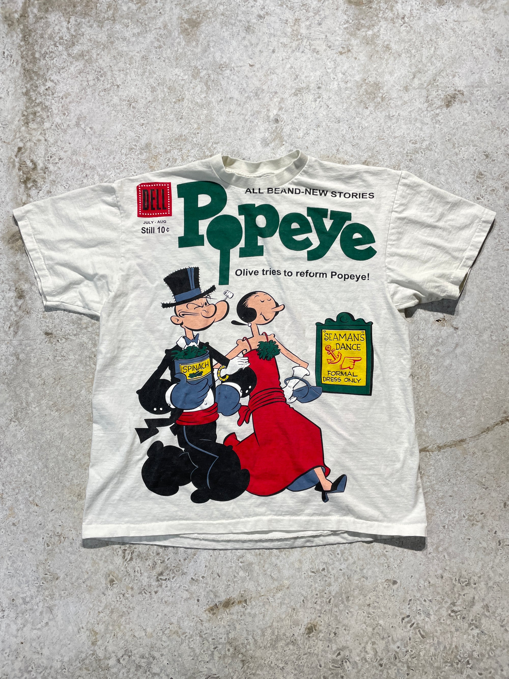 Vintage Popeye Oversized Print Tee (X-Large) - Tee - Vintage - Vintage64